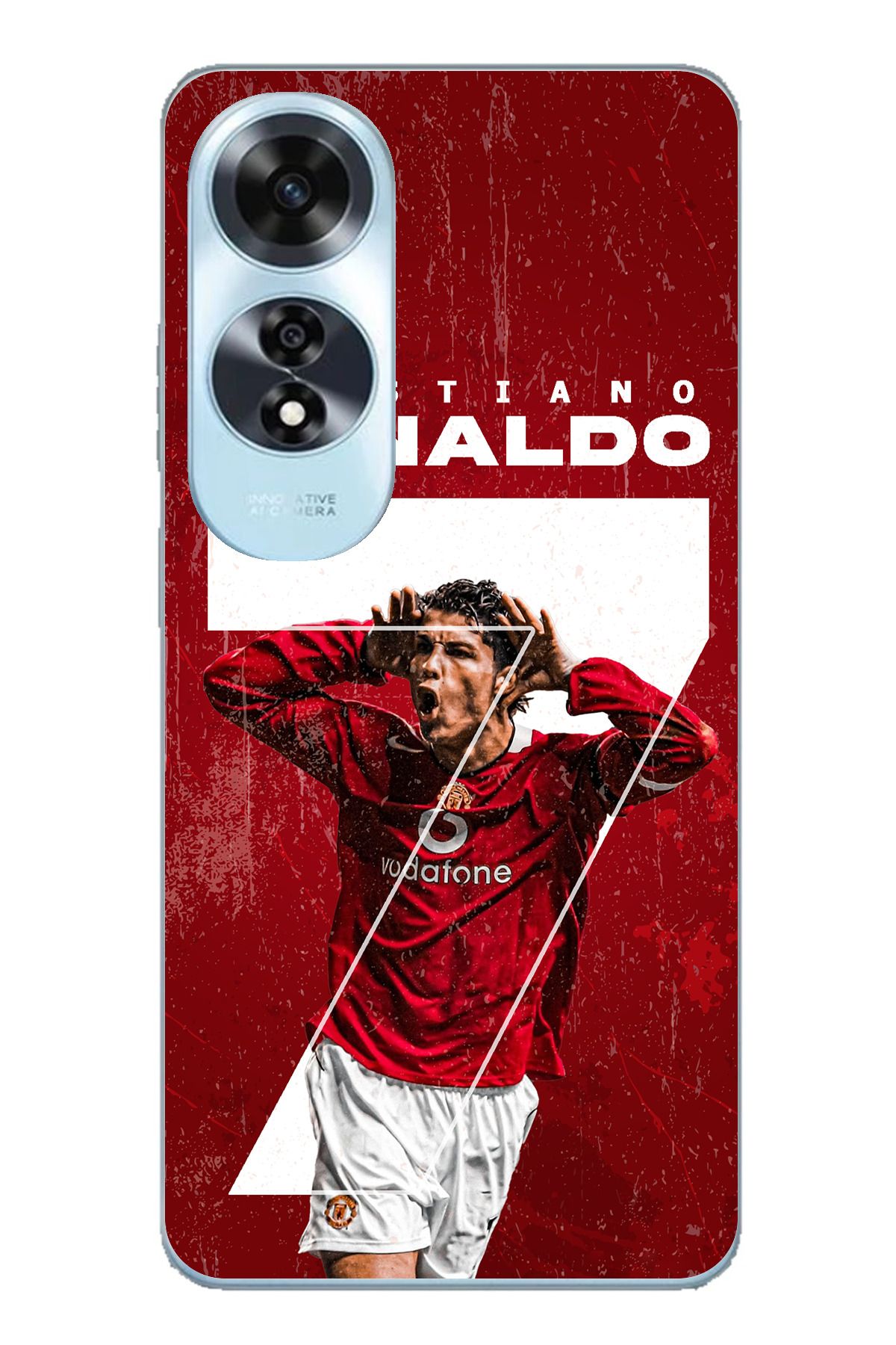 TechTree OPPO A60 Uyumlu Ronaldo 7 Tasarımlı Şeffaf Silikon Kılıf