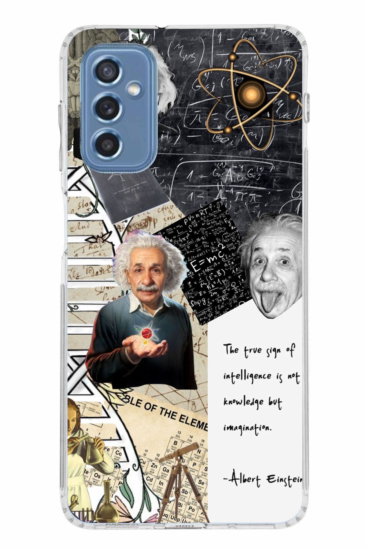 TechTree Samsung Galaxy M52 Uyumlu Albert Einstein Şeffaf Silikon Kılıf