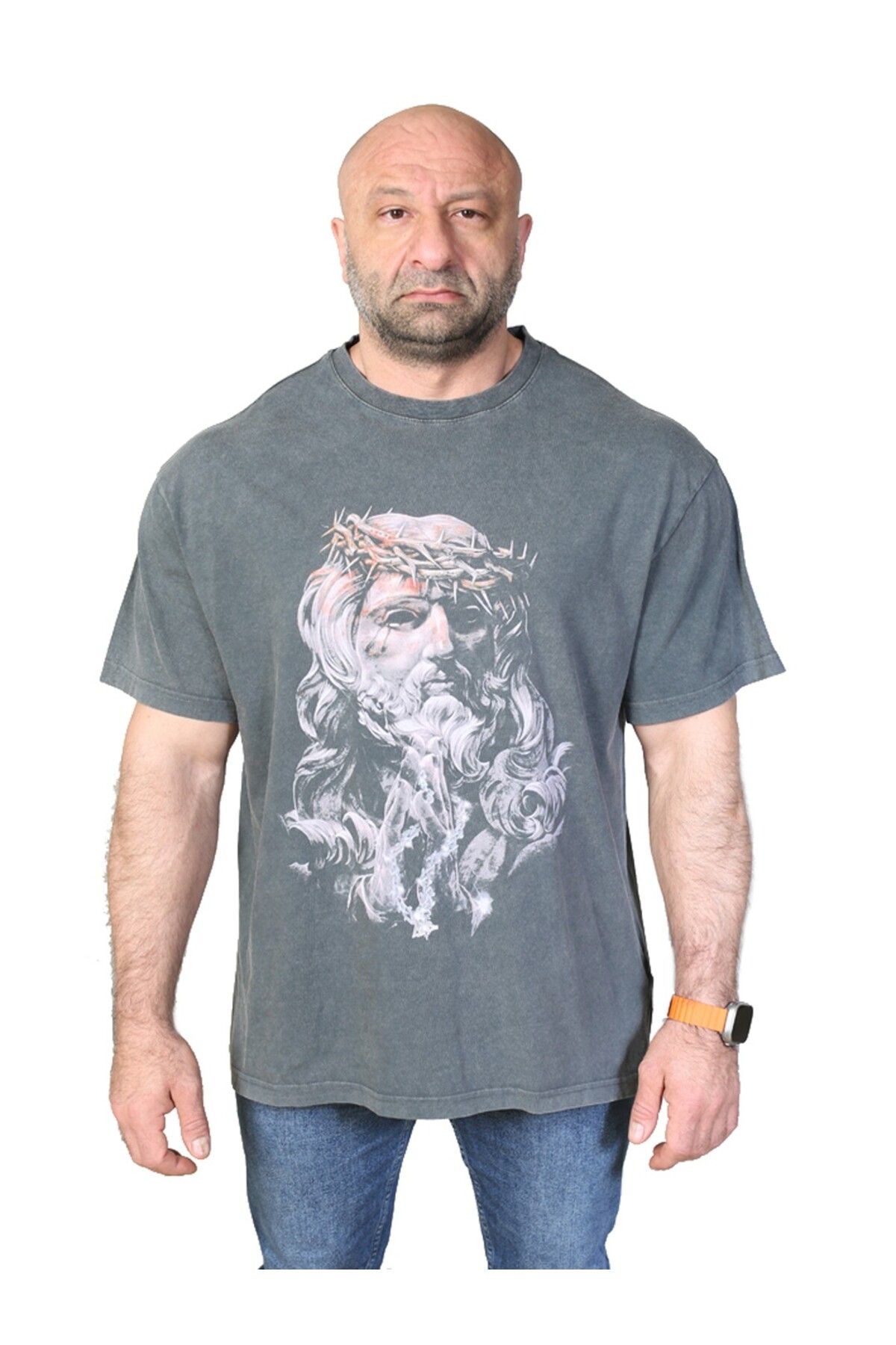 Muu Legacy JESUS STATUE Oversize T-Shirt %100 Pamuk Dijital Baskılı