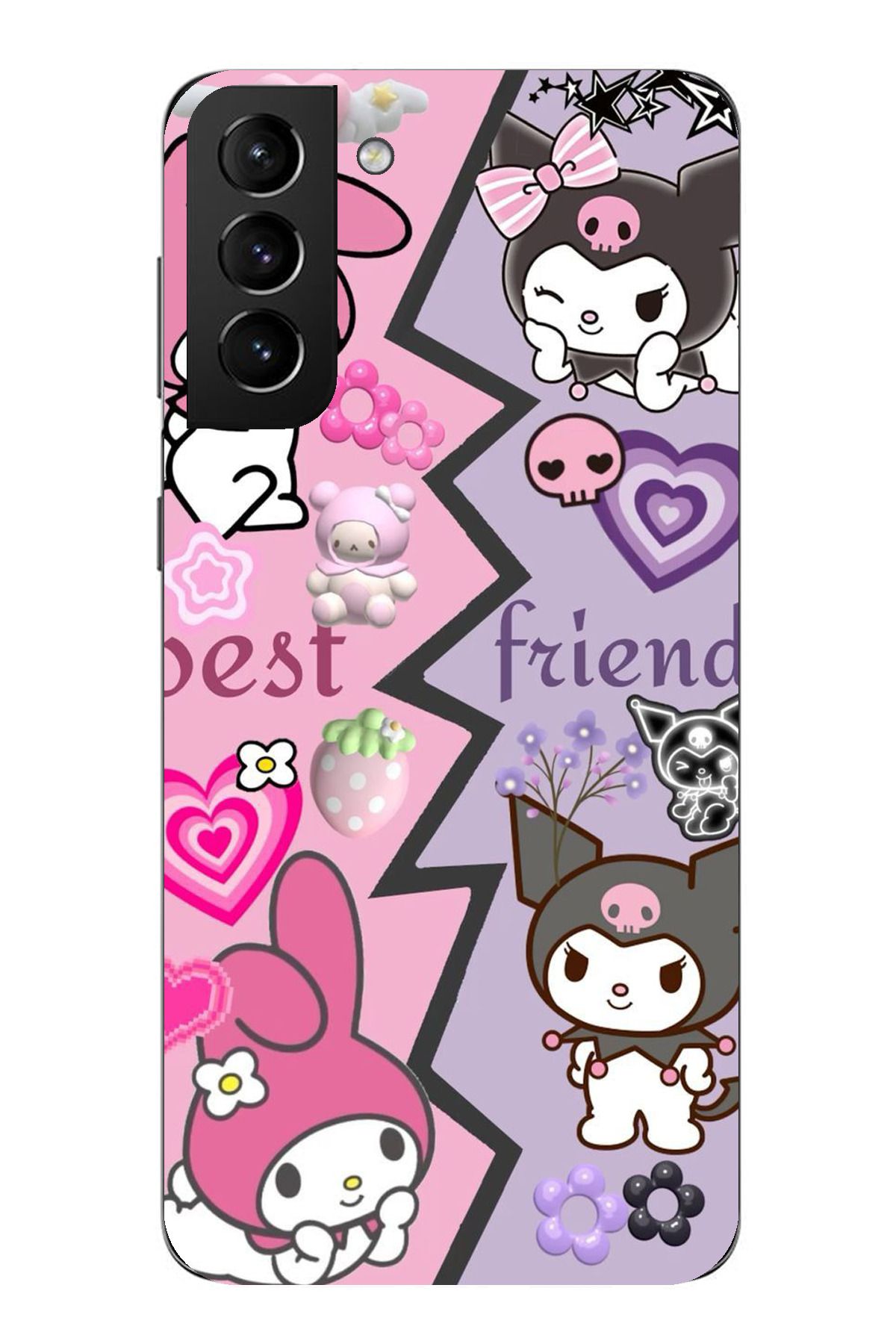 TechTree Samsung Galaxy S21 PLUS Uyumlu Best Friend Tasarımlı Şeffaf Silikon Kılıf