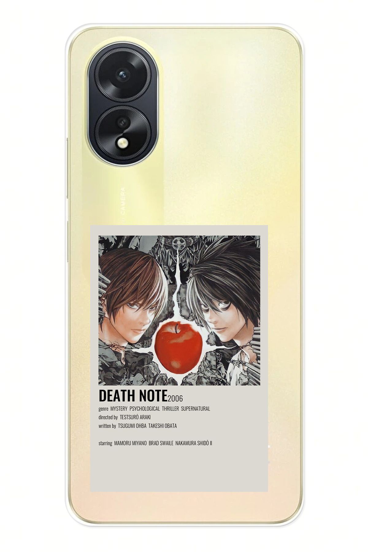 TechTree OPPO A38 Uyumlu Death Note Poster Tasarımlı Şeffaf Silikon Kılıf
