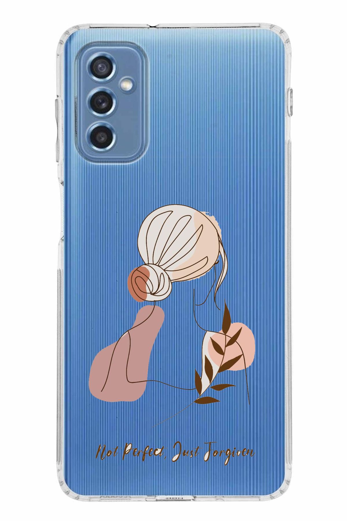 TechTree Samsung Galaxy M52 Uyumlu Not Perfect Just Forgiven Tasarımlı Şeffaf Silikon Kılıf