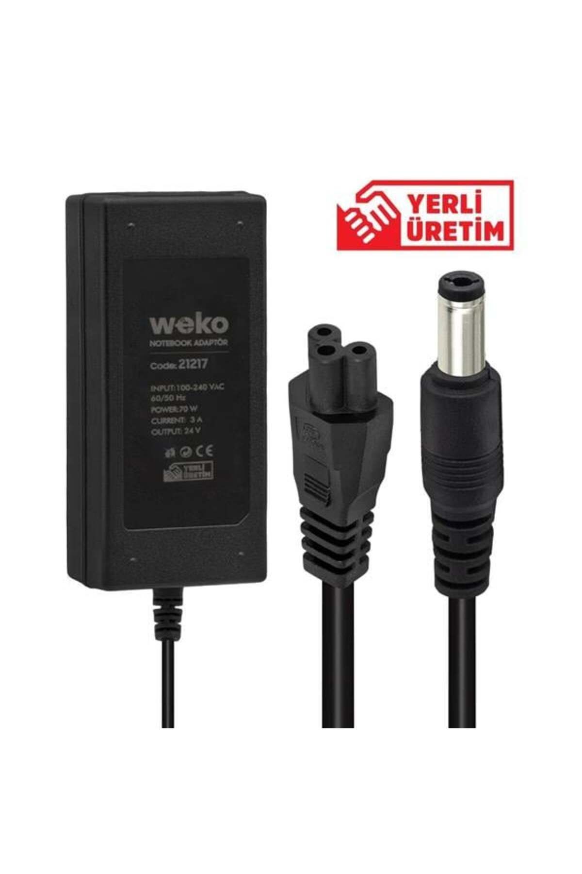 mikudesign Weko 24 Volt 3 Amper 70 Watt Notebook Yerli Üretim Adaptör (5.5*2.5 Uçlu)