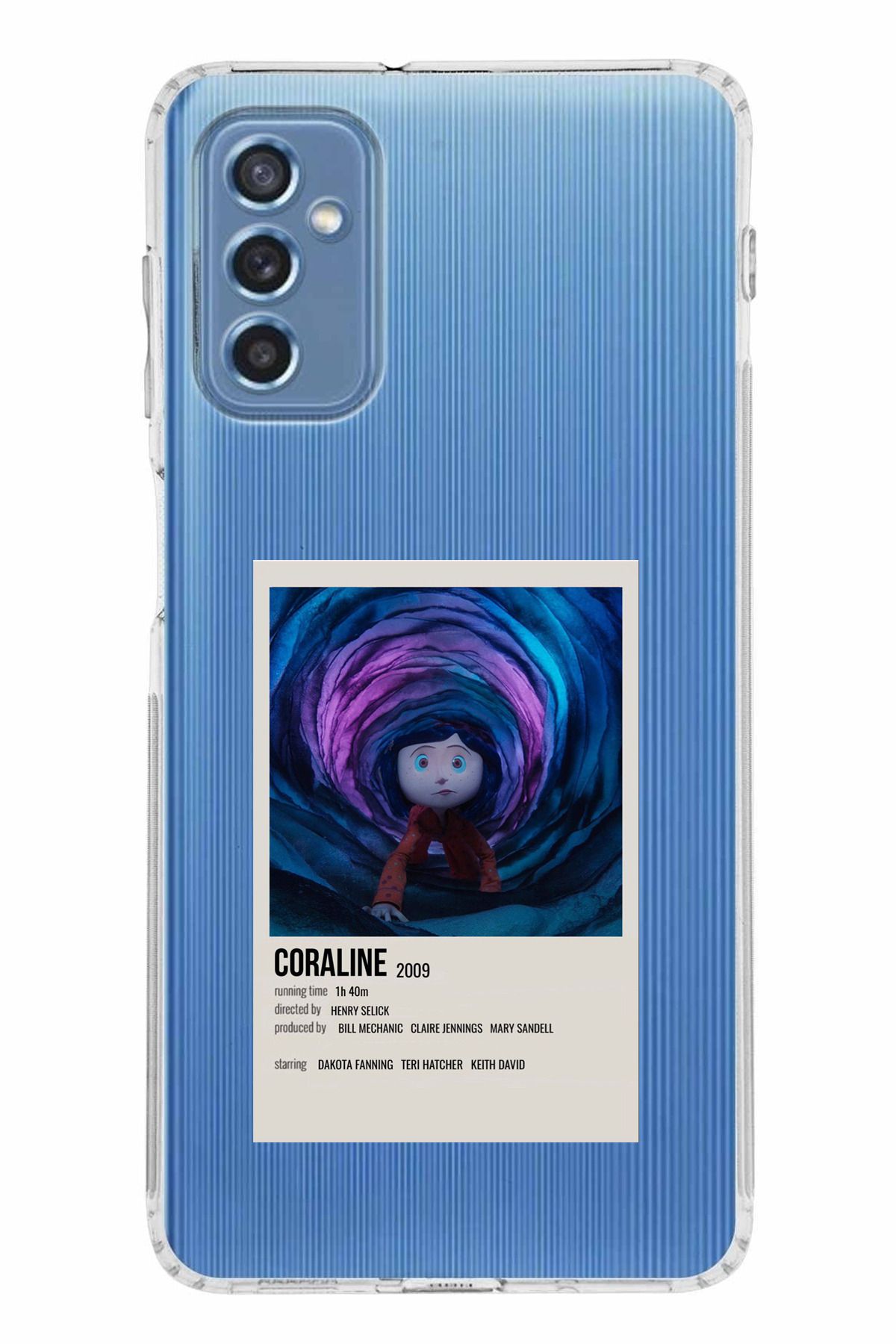 TechTree Samsung Galaxy M52 Uyumlu Coraline - Koralin ve Gizli Dünya Tasarımlı Şeffaf Silikon Kılıf