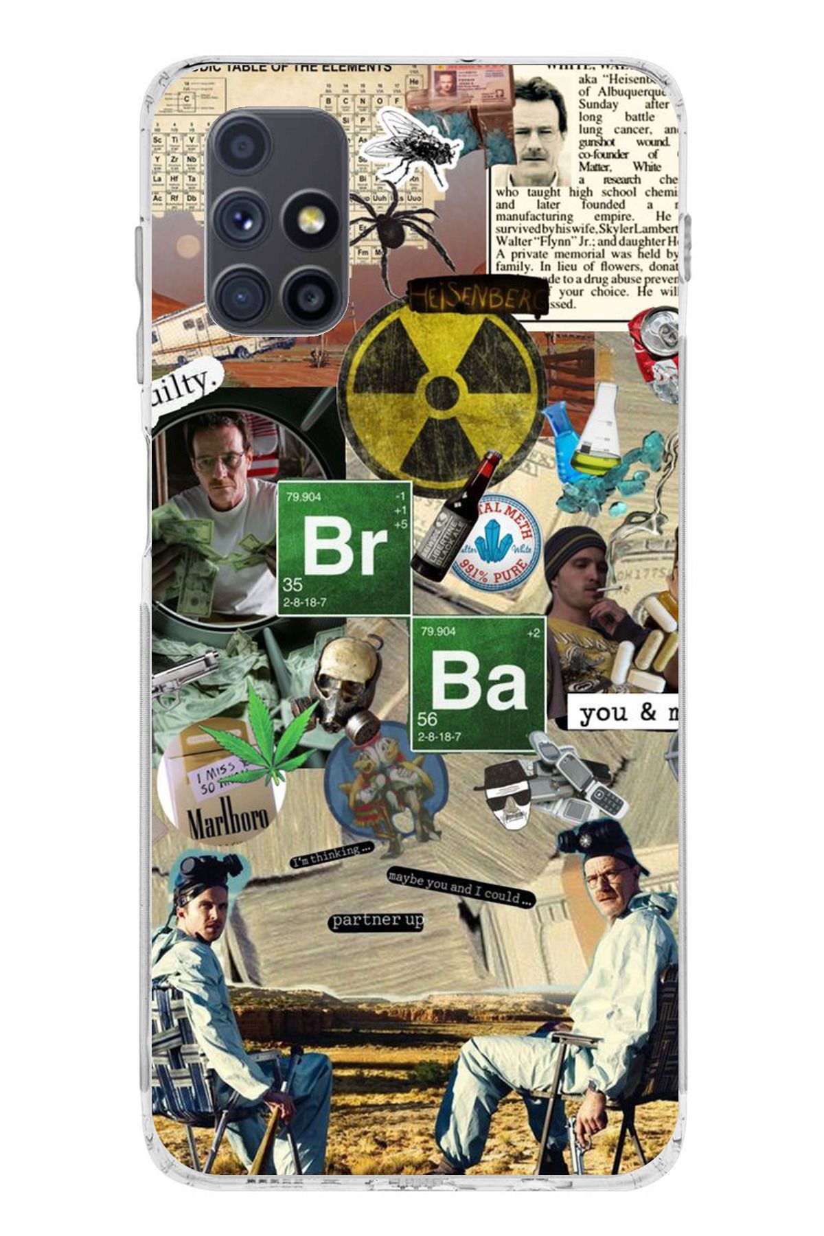 TechTree Samsung Galaxy M51 Uyumlu Breaking Bad Kolaj Şeffaf Silikon Kılıf