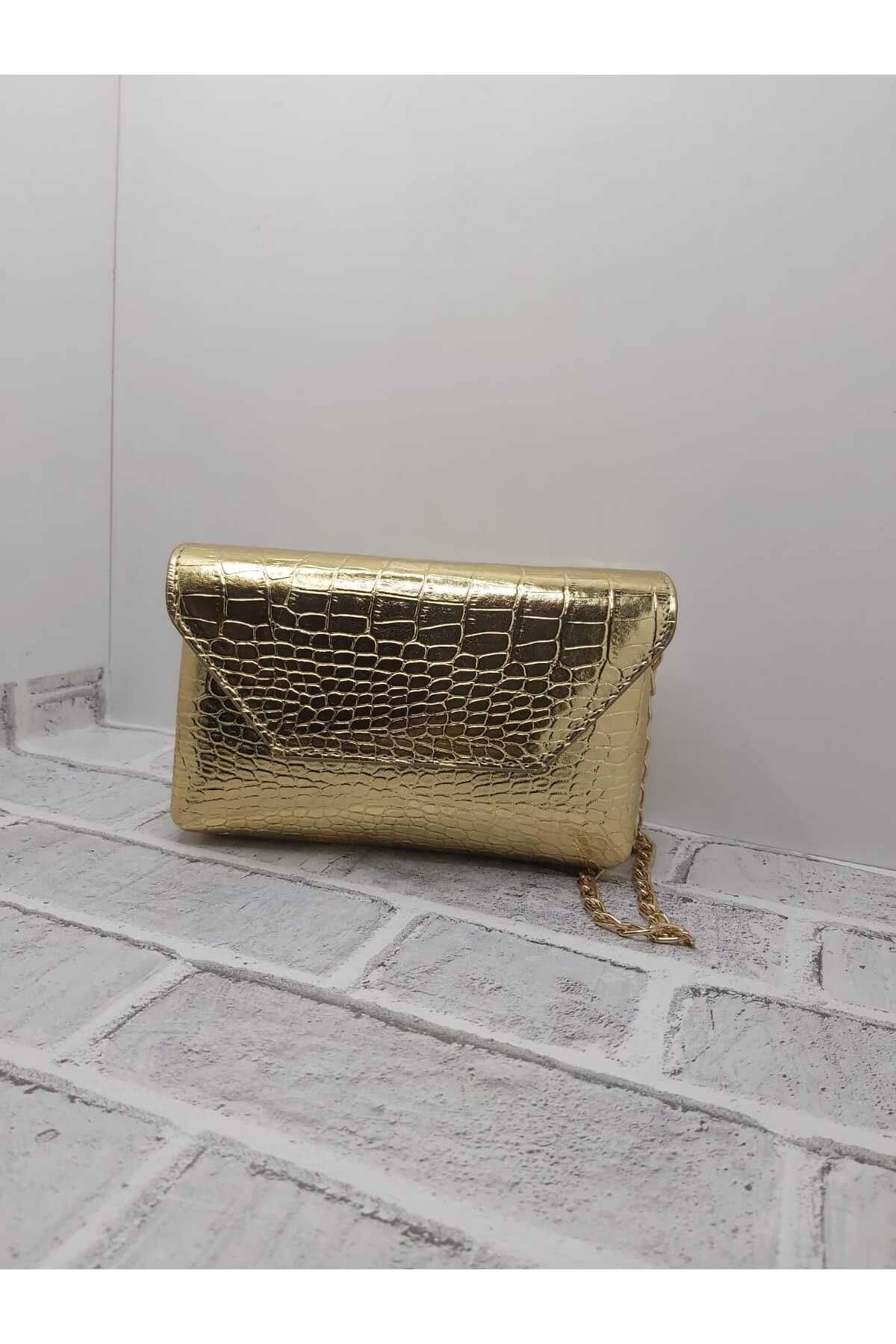 YBAG Gold Kroko Zincir Askılı Çanta
