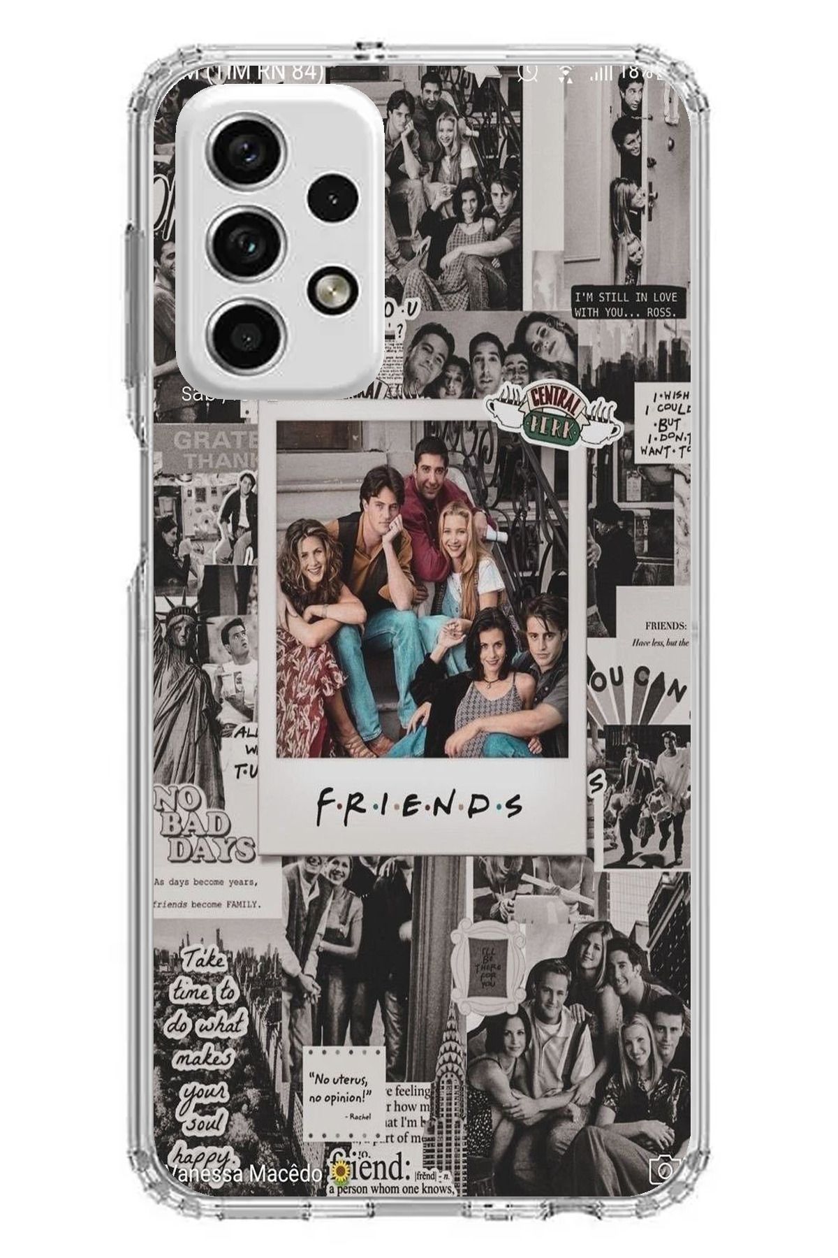 TechTree Samsung Galaxy A73 Uyumlu Friends Nostalji Tasarımlı Tasarımlı Şeffaf Silikon Kılıf