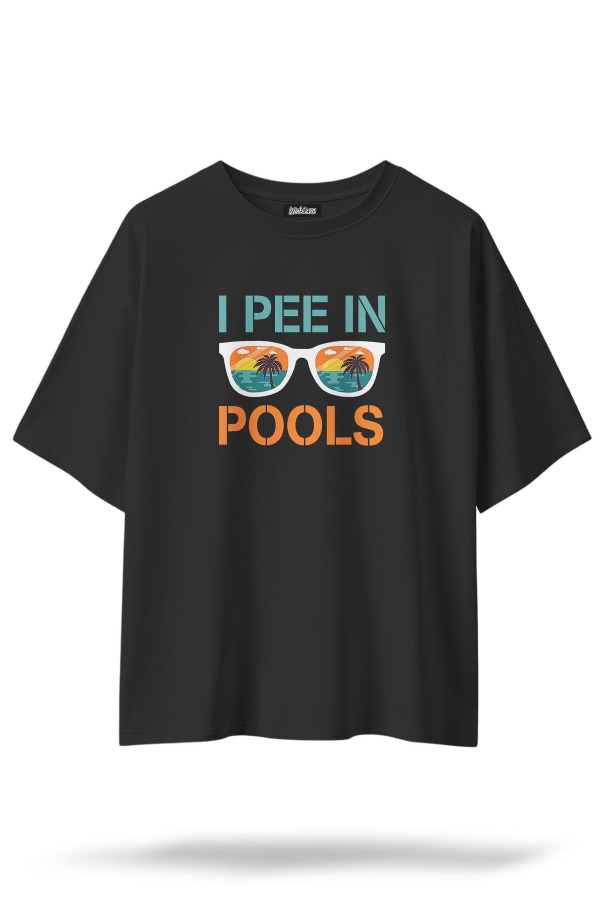 Wabizon Pee in Pool - Oversize / Geniş Kesim Baskılı %100 Pamuklu T-shirt | Unisex