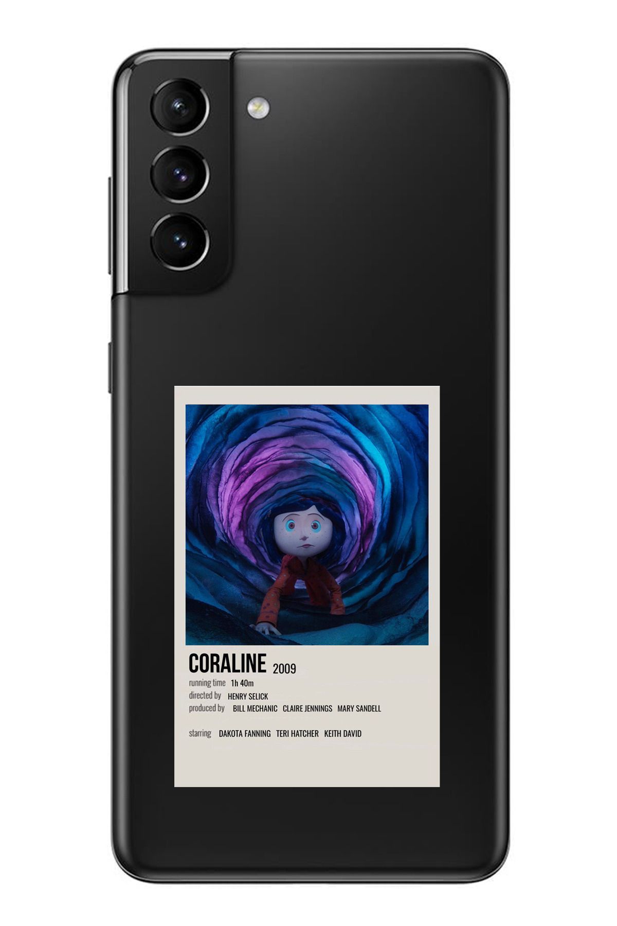TechTree Samsung Galaxy S21 PLUS Uyumlu Coraline - Koralin ve Gizli Dünya Tasarımlı Şeffaf Silikon Kılıf