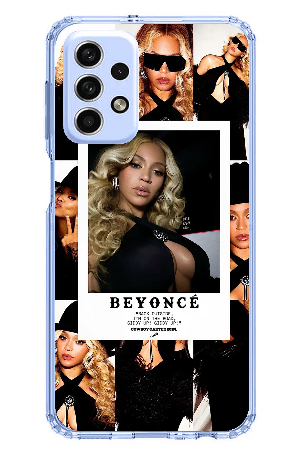 TechTree Samsung Galaxy A33 Uyumlu Beyonce Fotoğraflar Şeffaf Silikon Kılıf