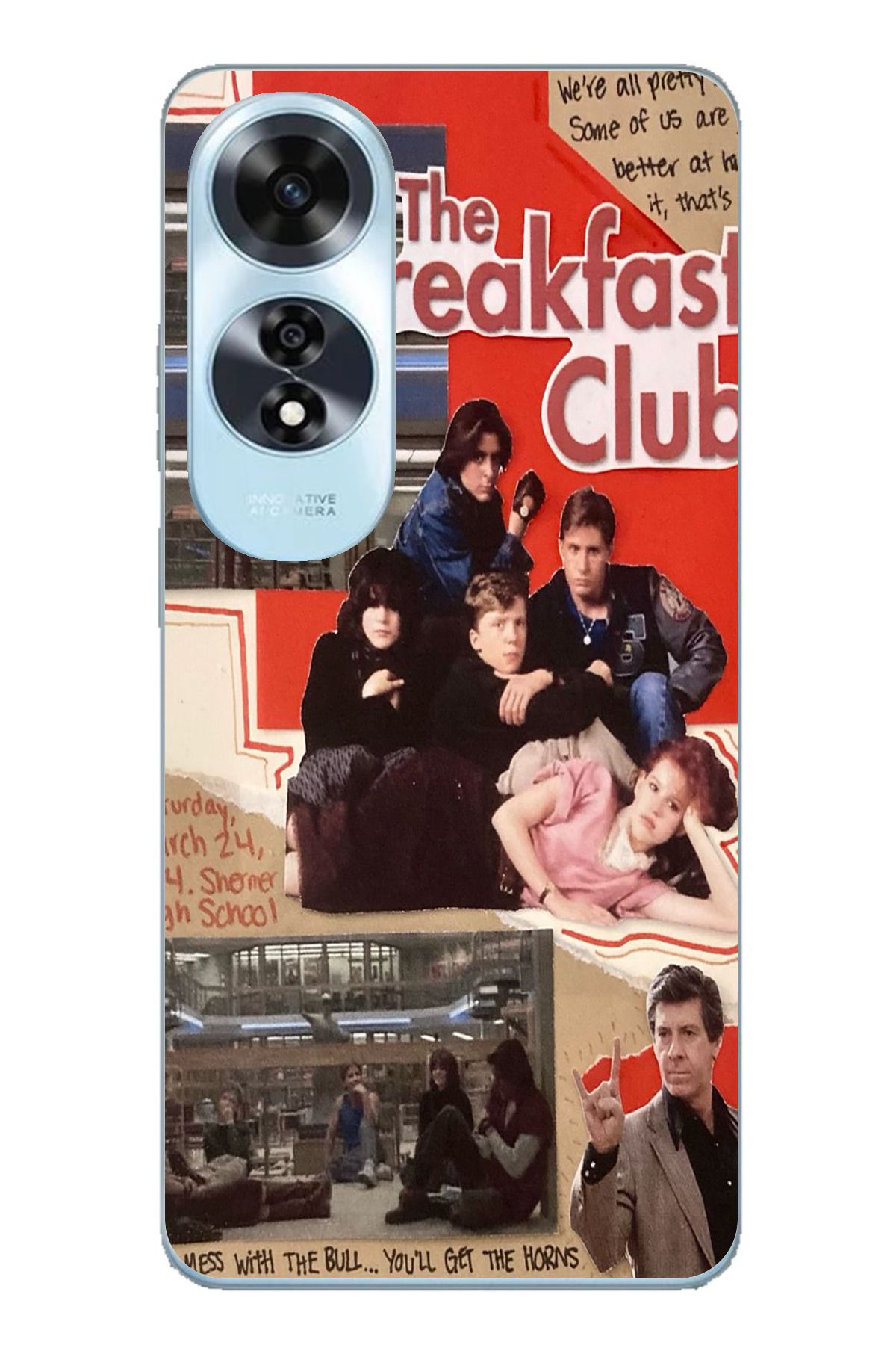 TechTree OPPO A60 Uyumlu Kahvaltı Kulübü - The Breakfast Club Tasarımlı Şeffaf Silikon Kılıf