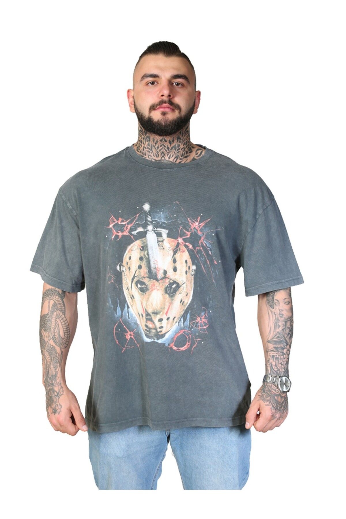 Muu Legacy JASON Oversize T-Shirt %100 Pamuk Dijital Baskılı