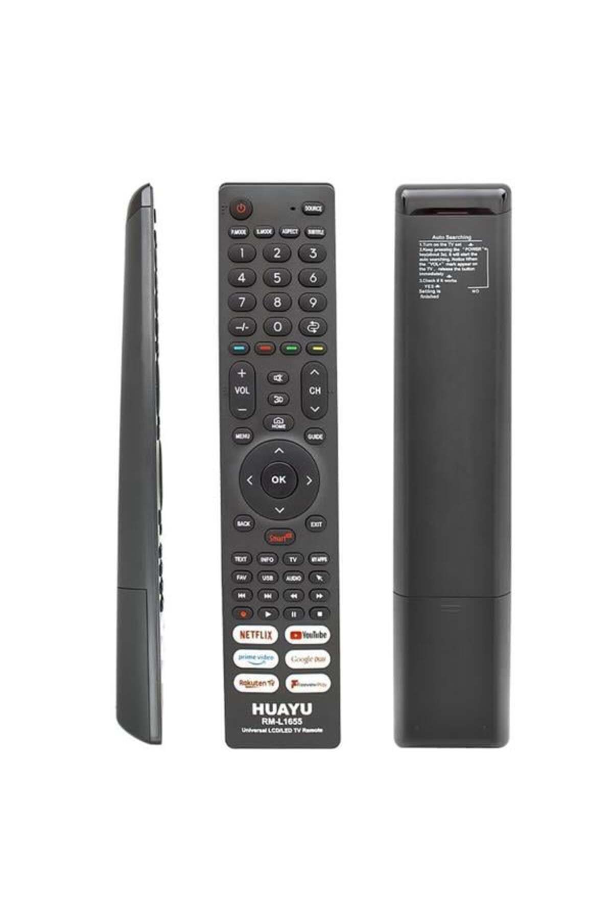 DENİZBİLİŞİM Huayu Rm-L1655 Netflix-Youtube-Prime Video-Google Play Tuşlu Universal Lcd Led Tv Kumandası