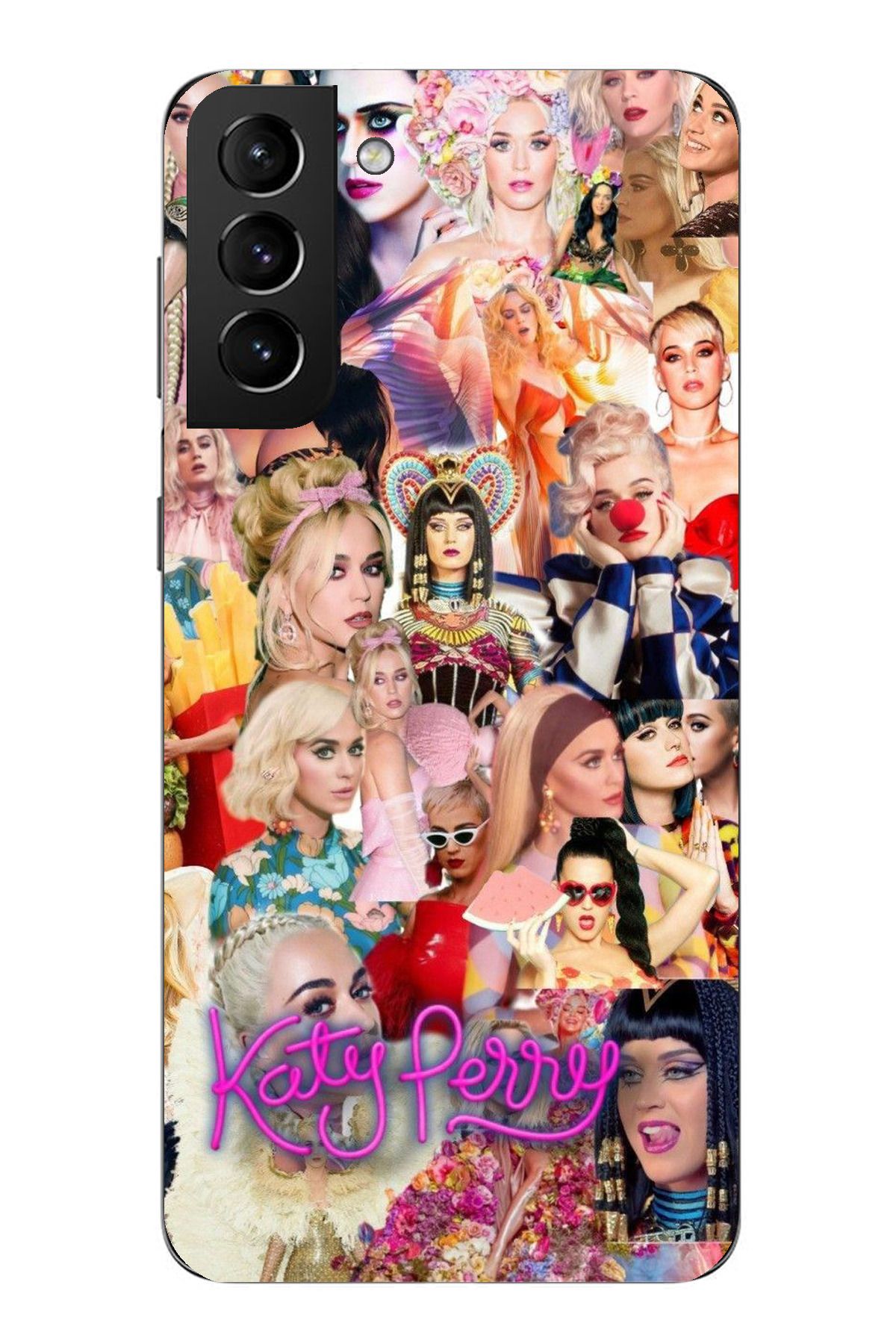 TechTree Samsung Galaxy S21 PLUS Uyumlu Katy Perry Kolaj Şeffaf Silikon Kılıf