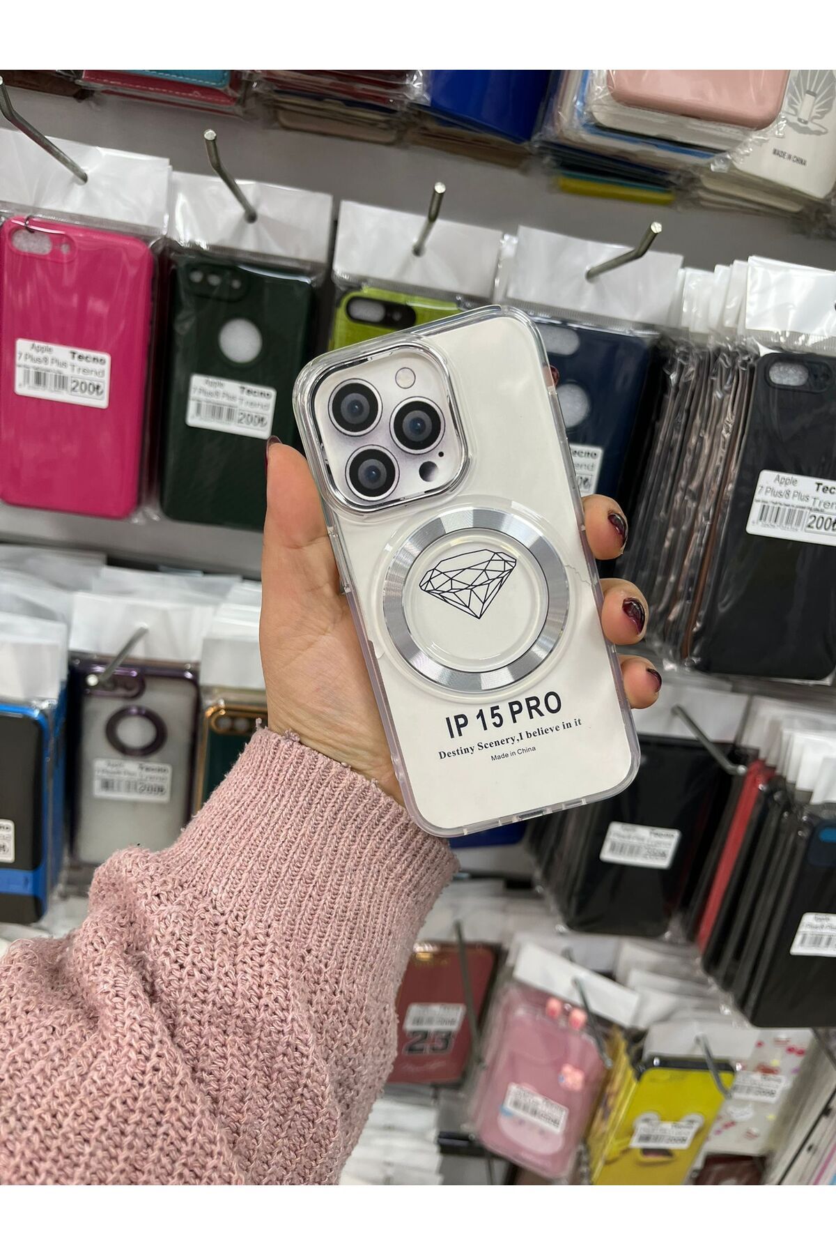 TECNOTREND Apple İphone 15 Pro case magsafeli charging şeffaf silikon kılıf