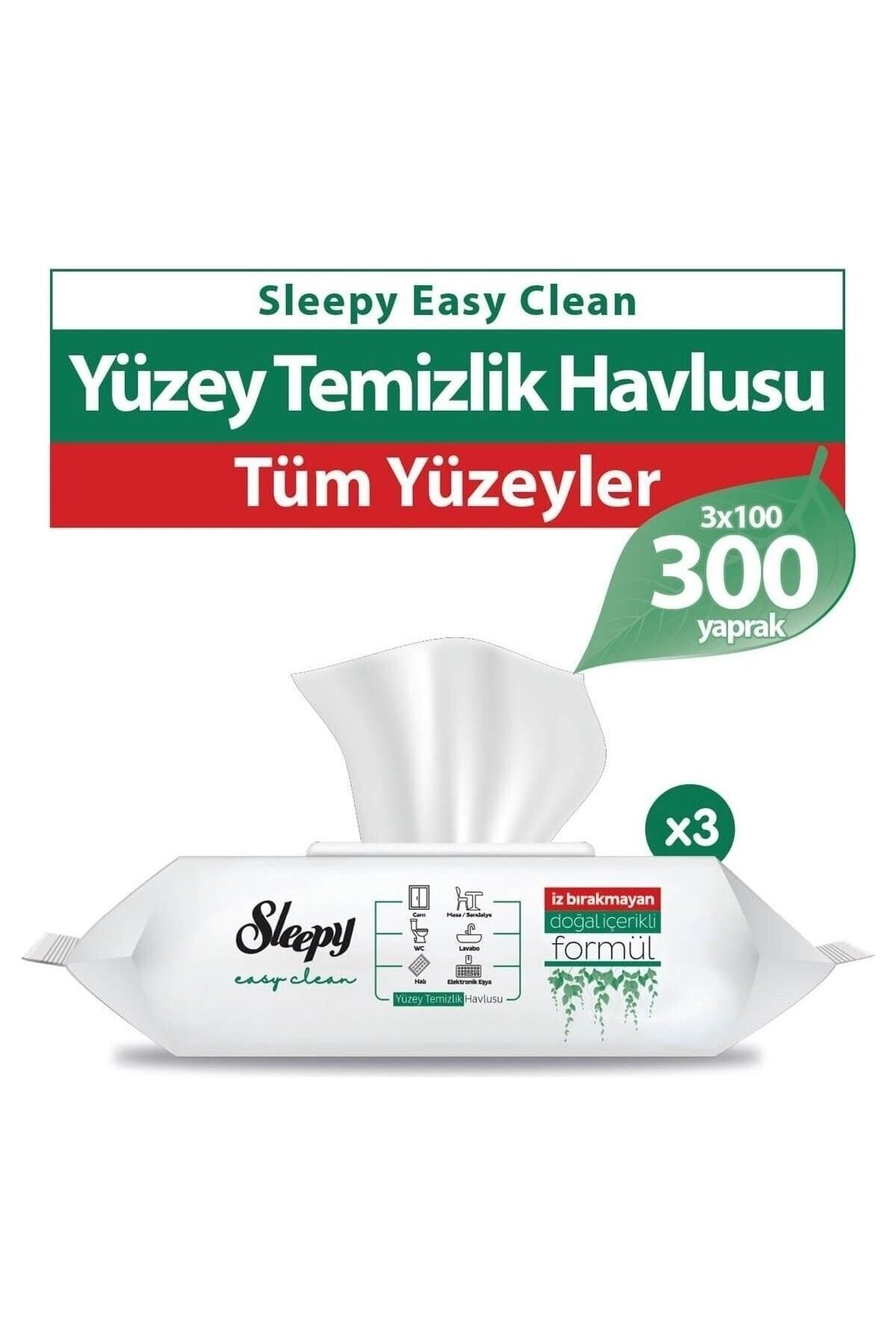 Sleepy Easy Clean Yüzey Temizlik Havlusu 3X100 (300 Yaprak)