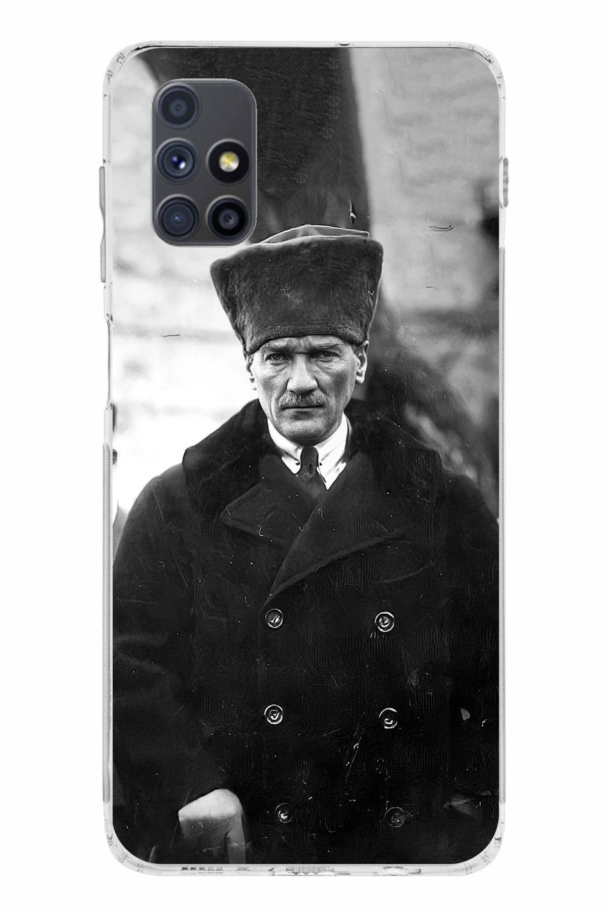 TechTree Samsung Galaxy M51 Uyumlu Mustafa Kemal Atatürk Portre Şeffaf Silikon Kılıf