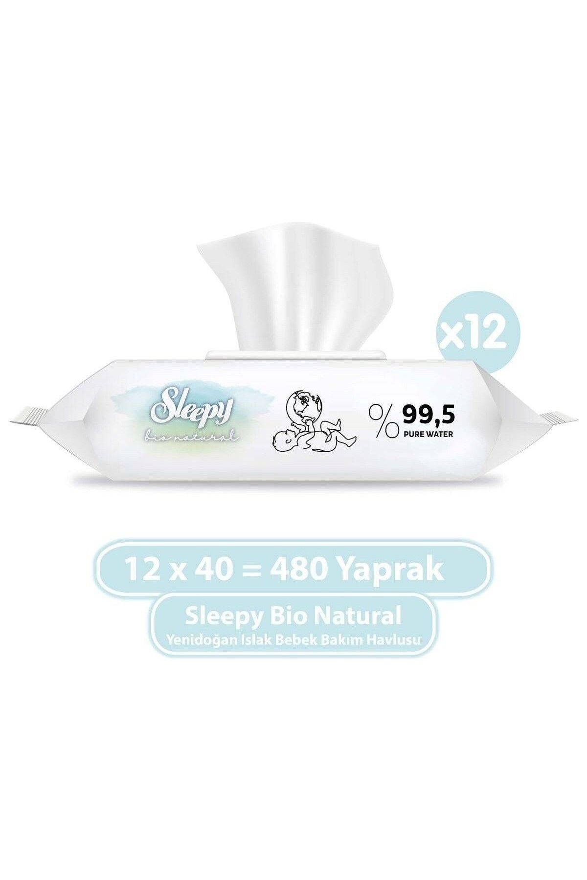 Sleepy Bio Natural Yenidoğan Islak Bebek Bakım Havlusu 12X40 (480 Yaprak)