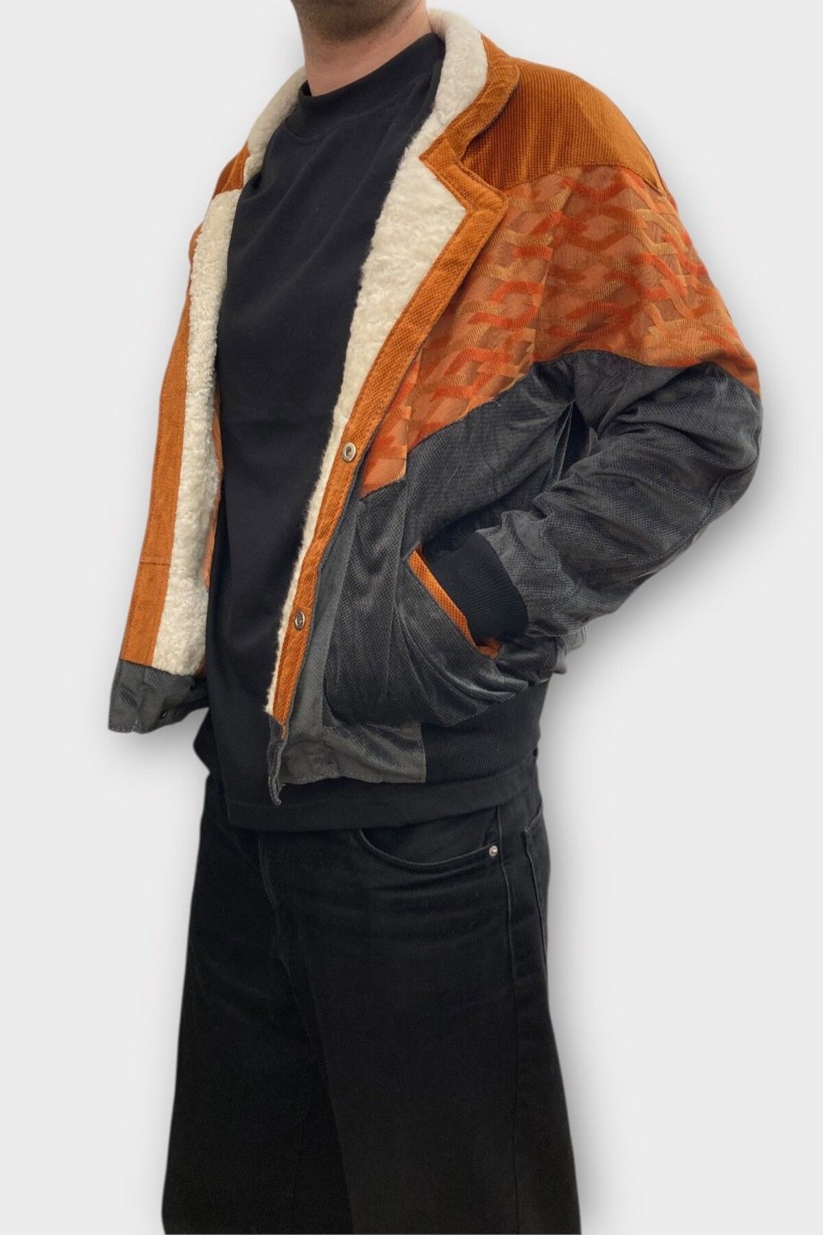CANMODA (7354) Medium Beden Vintage Desenli Özel Ceket