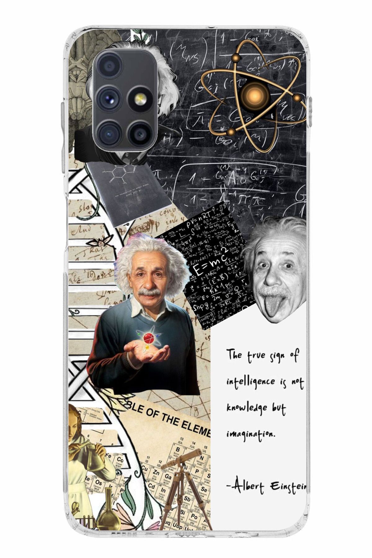 TechTree Samsung Galaxy M51 Uyumlu Albert Einstein Şeffaf Silikon Kılıf