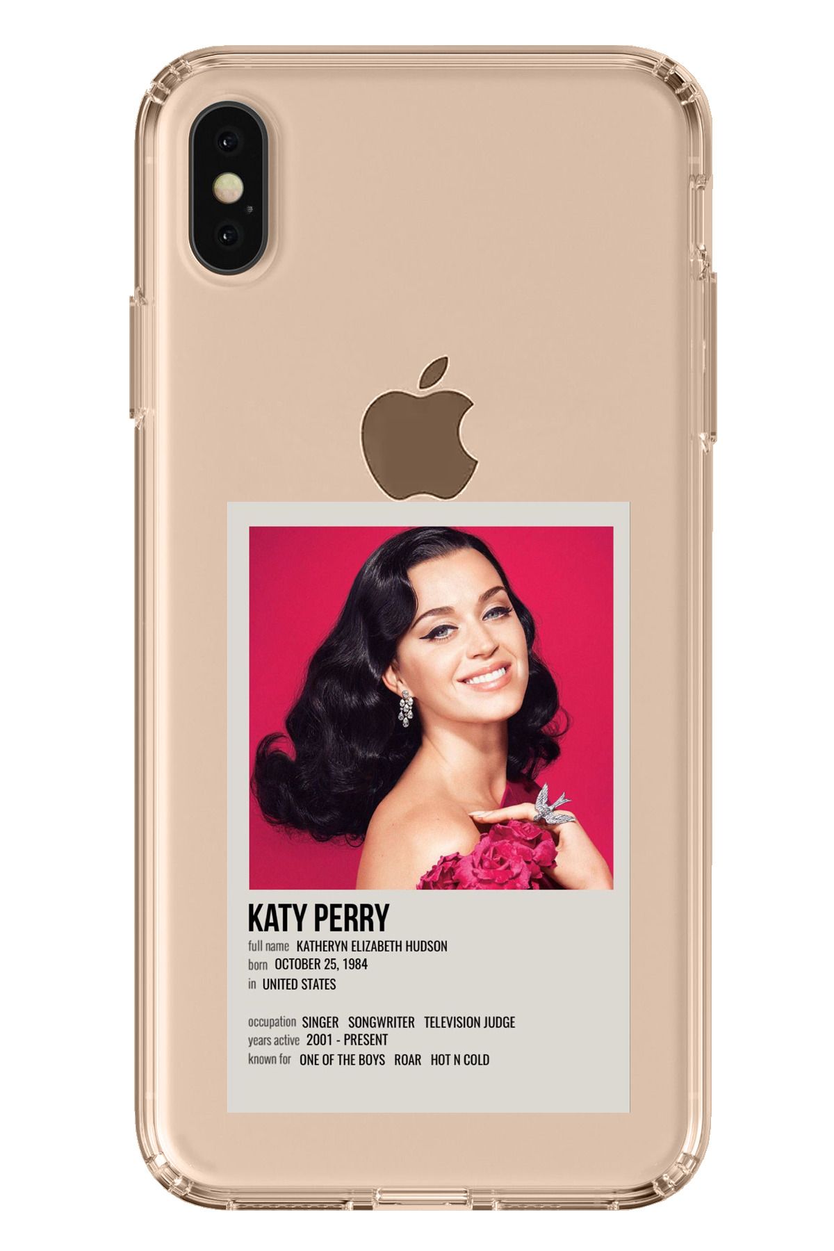 TechTree iPhone XS MAX Uyumlu Katy Perry Şeffaf Silikon Kılıf