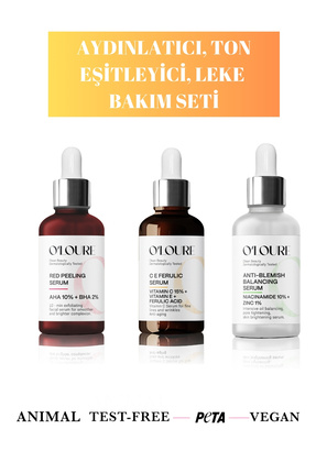 o'loure beauty AYDINLATICI TON EŞİTLEYİCİ LEKE CİLT BAKIM SETİ