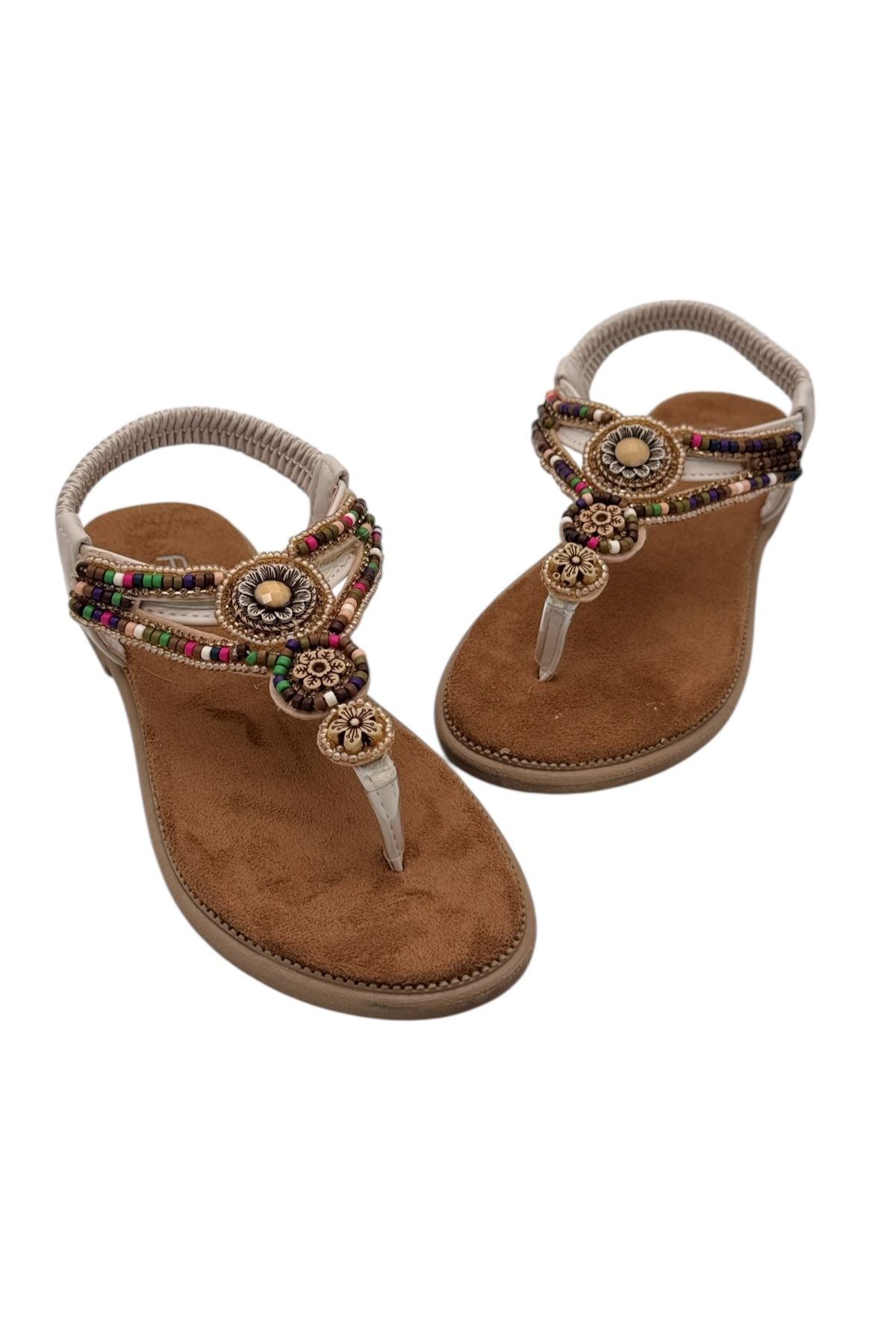 Y&D Shoes Feles Taş Detaylı Parmak Arası Sandalet