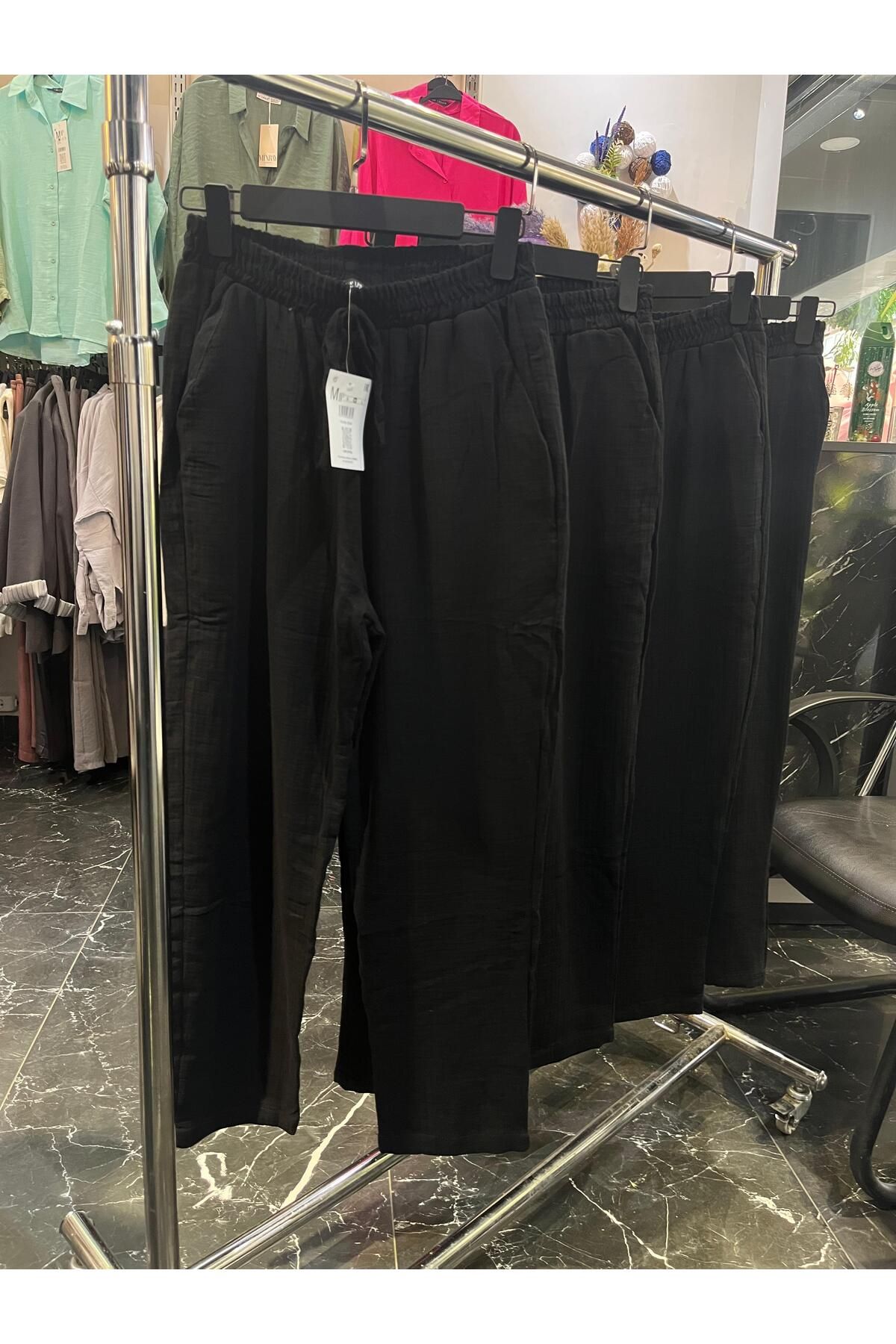 Butik müslin boru paça pantolon