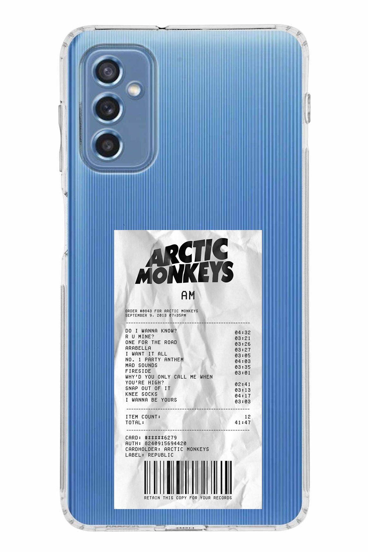 TechTree Samsung Galaxy M52 Uyumlu Arctic Monkeys Tasarımlı Şeffaf Silikon Kılıf