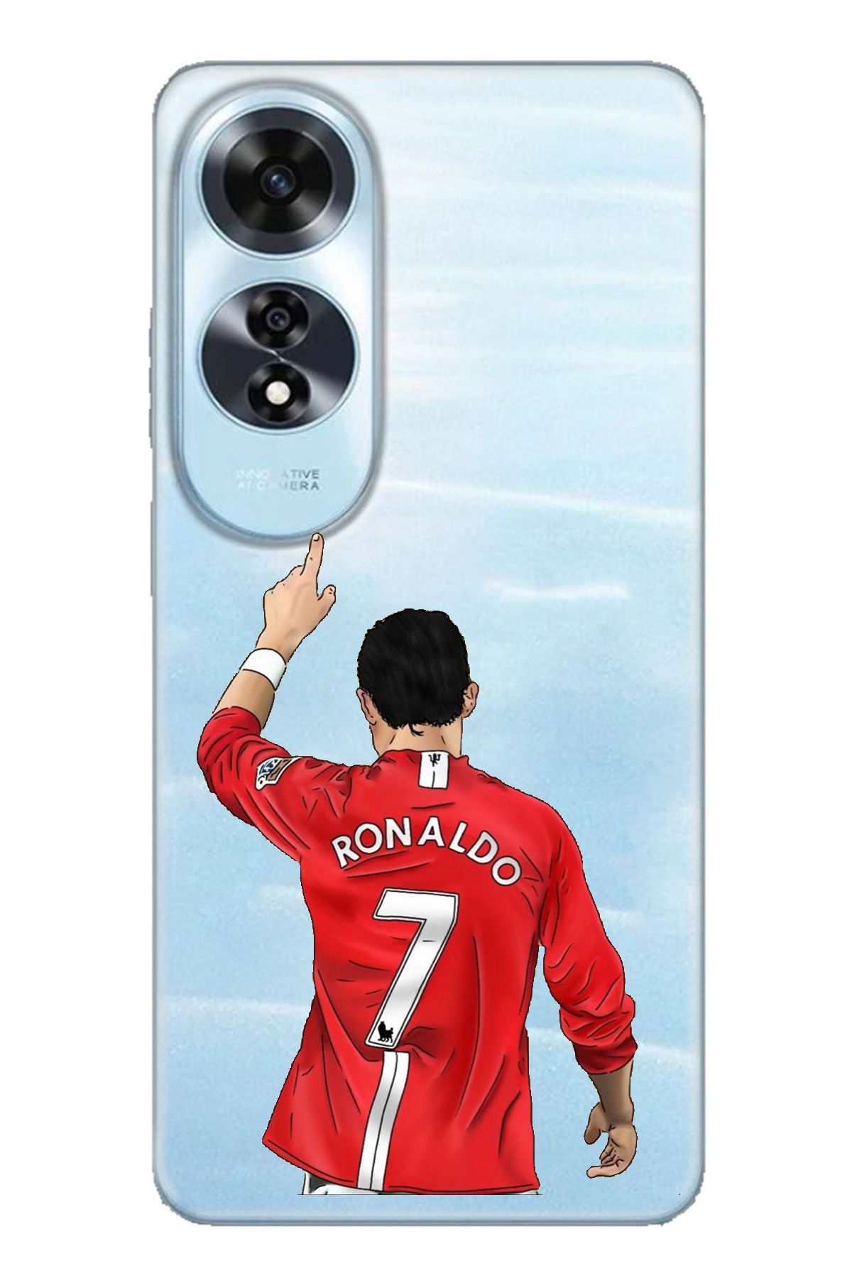 TechTree OPPO A60 Uyumlu C. Ronaldo Forma Tasarımlı Şeffaf Silikon Kılıf