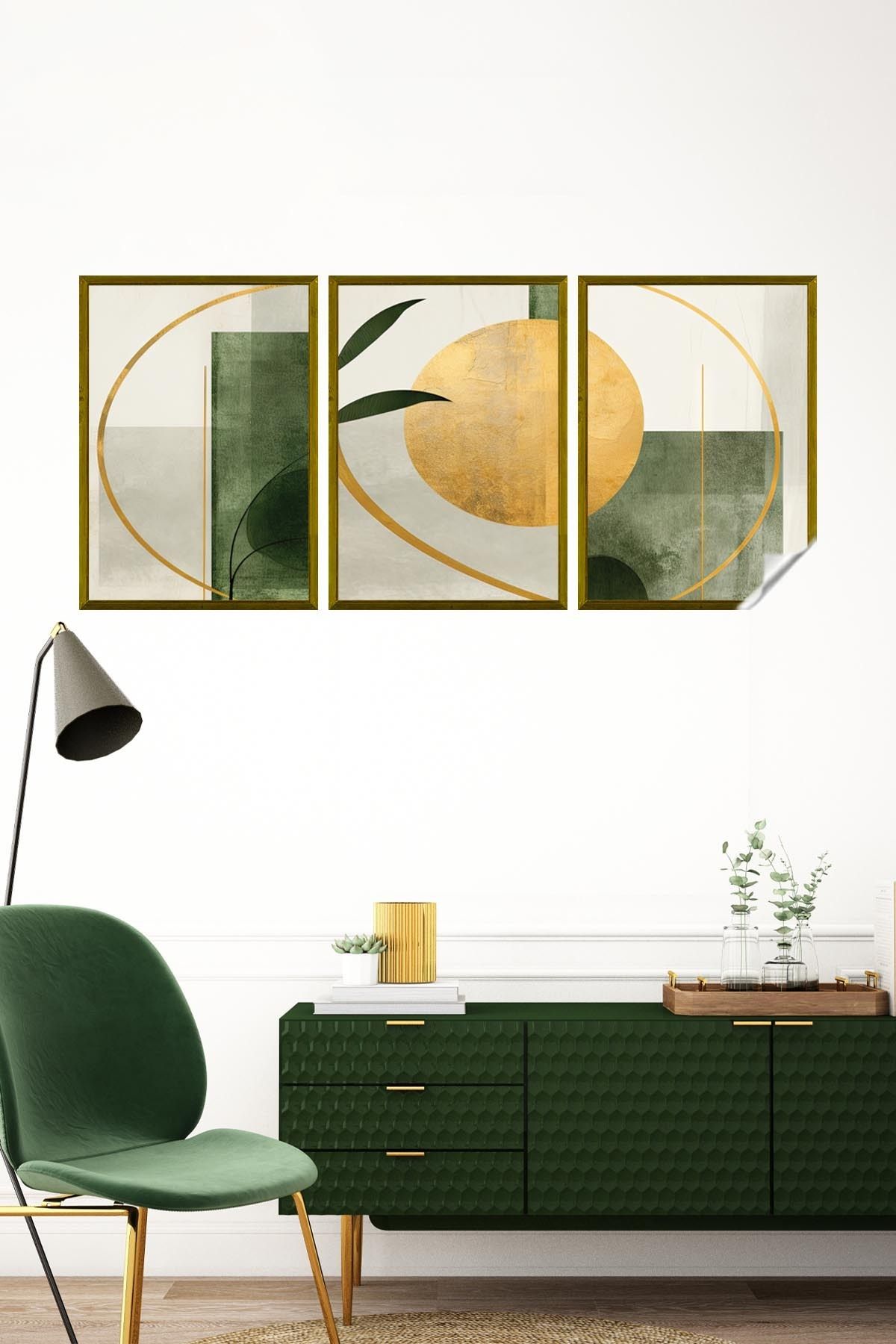 Akıllı Kağıt Statik Tutunma Özellikli Çerçeve Görünümlü Modern Tablo Poster Model 1
