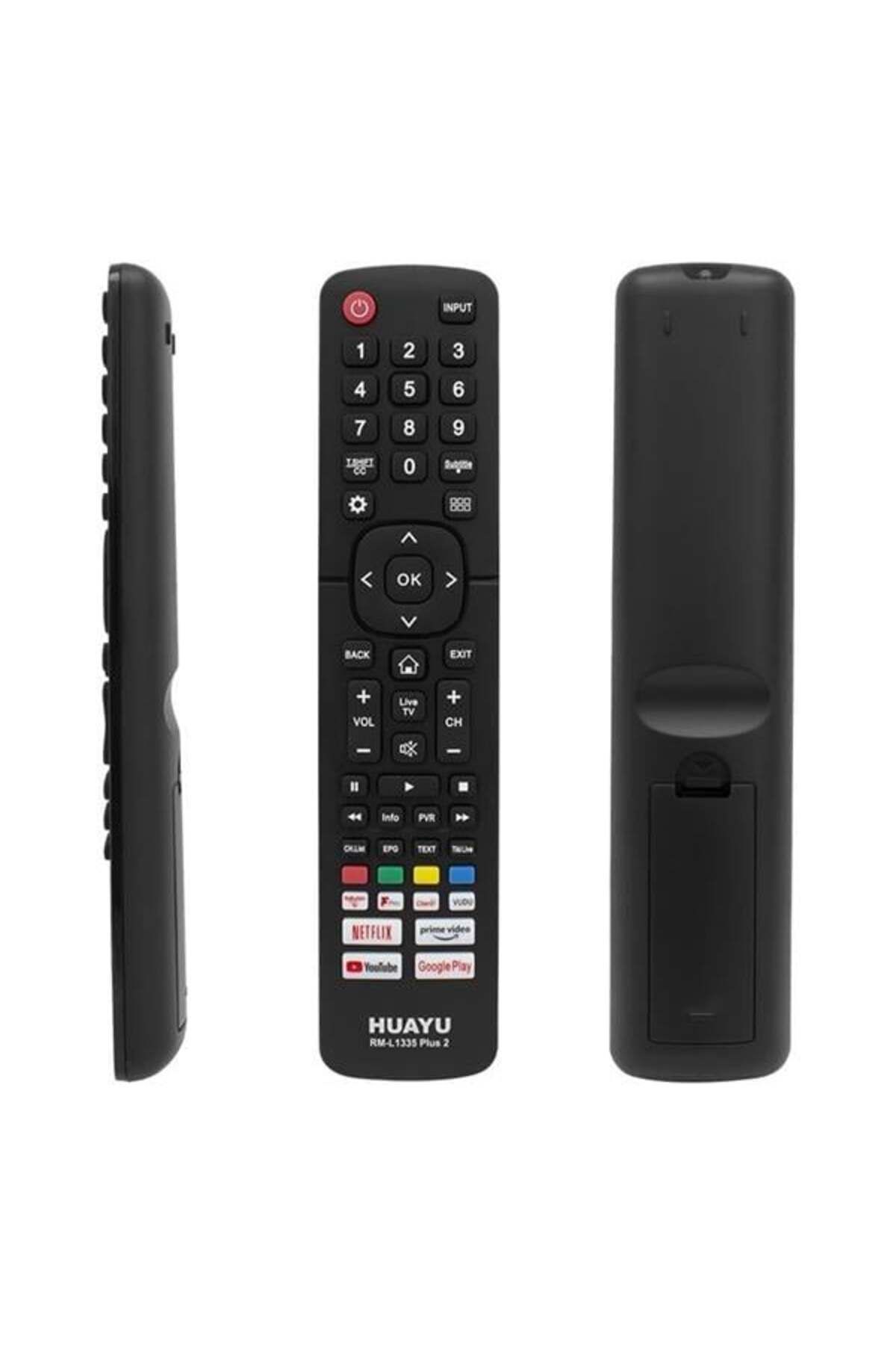 DENİZBİLİŞİM Huayu Rm-L1335 Plus2 Hısense Netflıx-Prıme-Youtube-Rakuten-Google Play-Vudu Tuşlu Lcd Led Tv Kumand