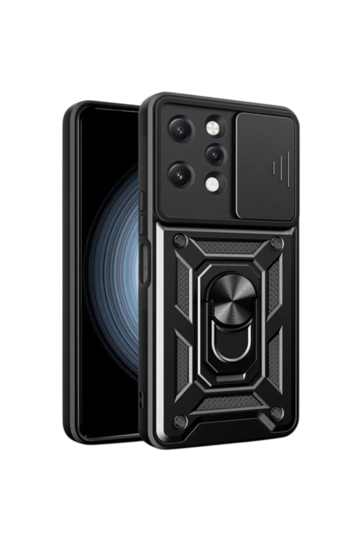 KILIF HOUSE Xiaomi Redmi 12 Uyumlu Kamera Korumalı Sürgülü Koruyucu Standlı Armor Tank Kılıf