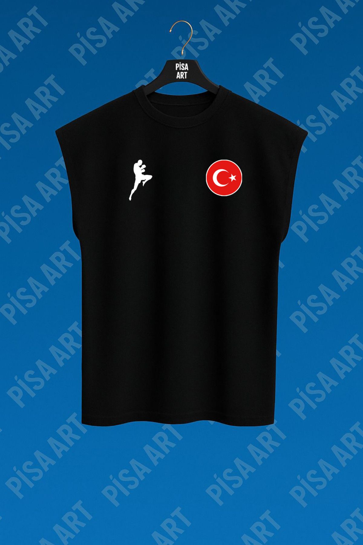 Pisa Art Muay-Thai Türkiye Özel Tasarım Antreman ve Günlük Unisex T-shirt Kişiye Özel Baskı Yapılır