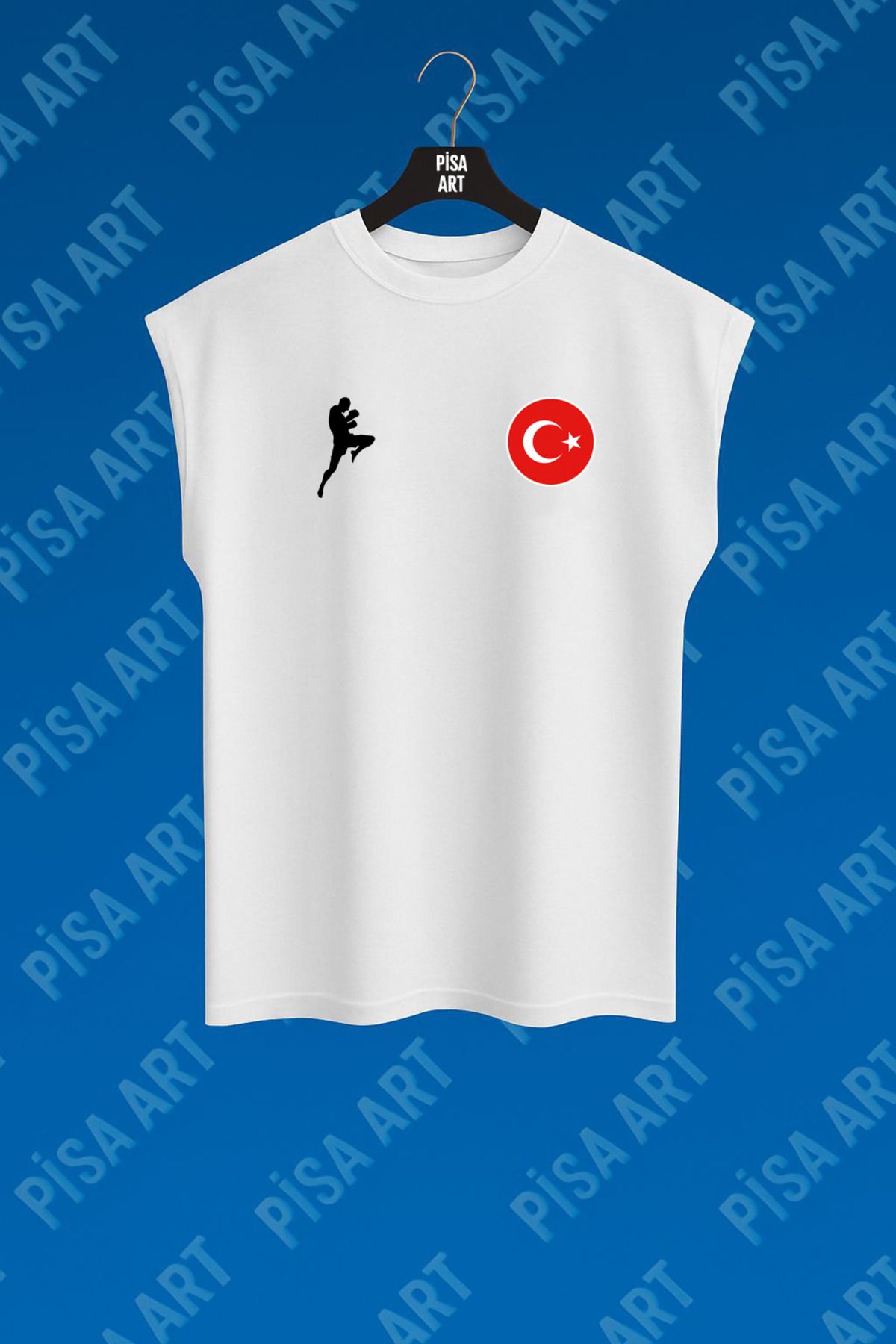 Pisa Art Muay-Thai Türkiye Özel Tasarım Antreman ve Günlük Unisex T-shirt Kişiye Özel Baskı Yapılır