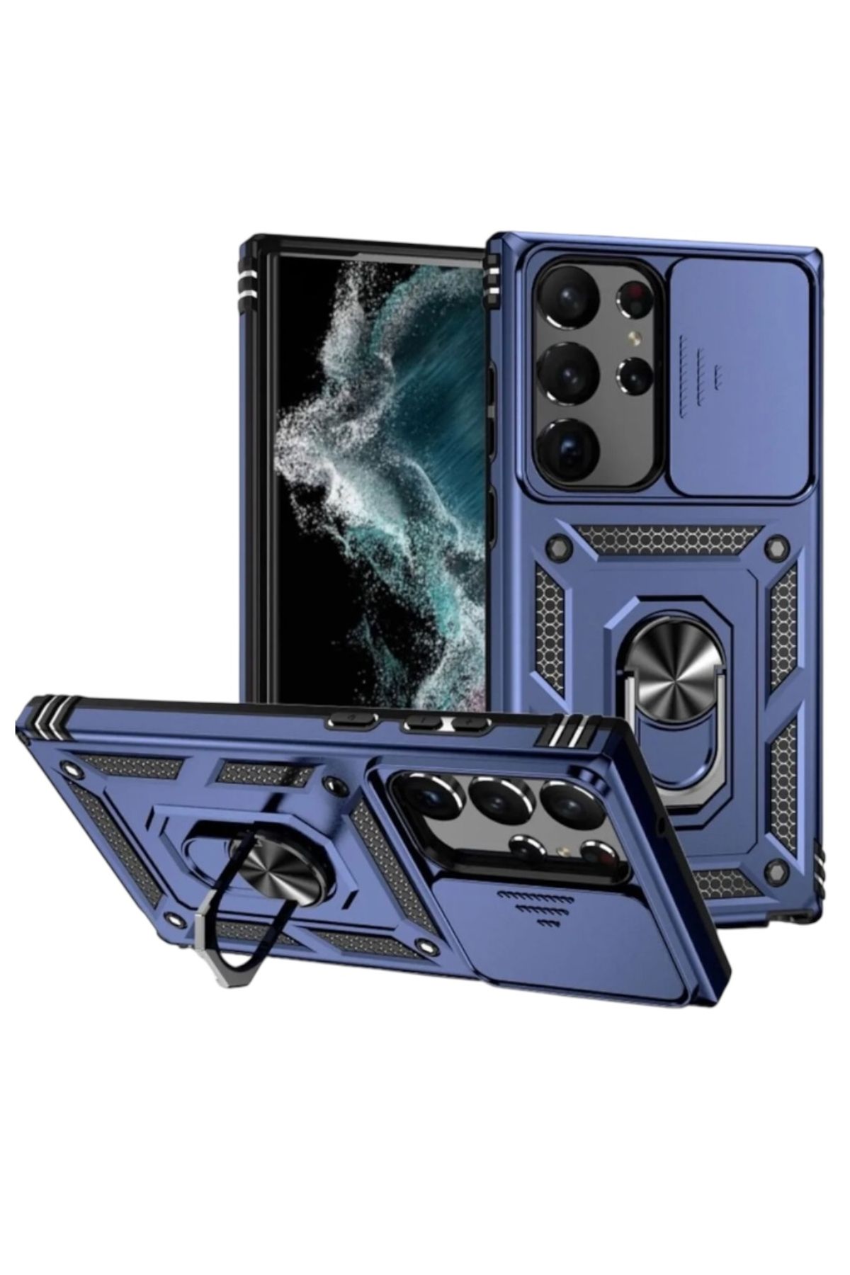 KILIF HOUSE Samsung Galaxy A56 Uyumlu Kamera Korumalı Sürgülü Koruyucu Standlı Armor Tank Kılıf
