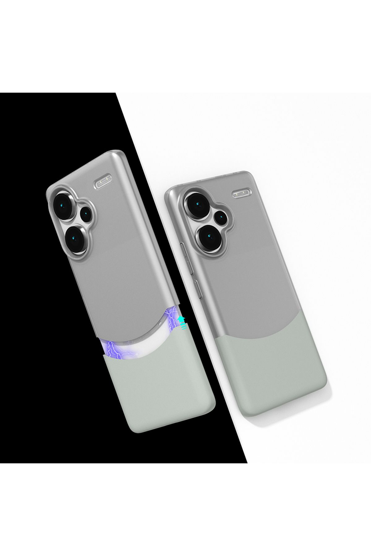 ELSAH Xiaomi Redmi Note 13 Pro Plus 5G Uyumlu Kılıf M-Safe Şarj Özellikli Mıknatıslı, Two Face Kapak