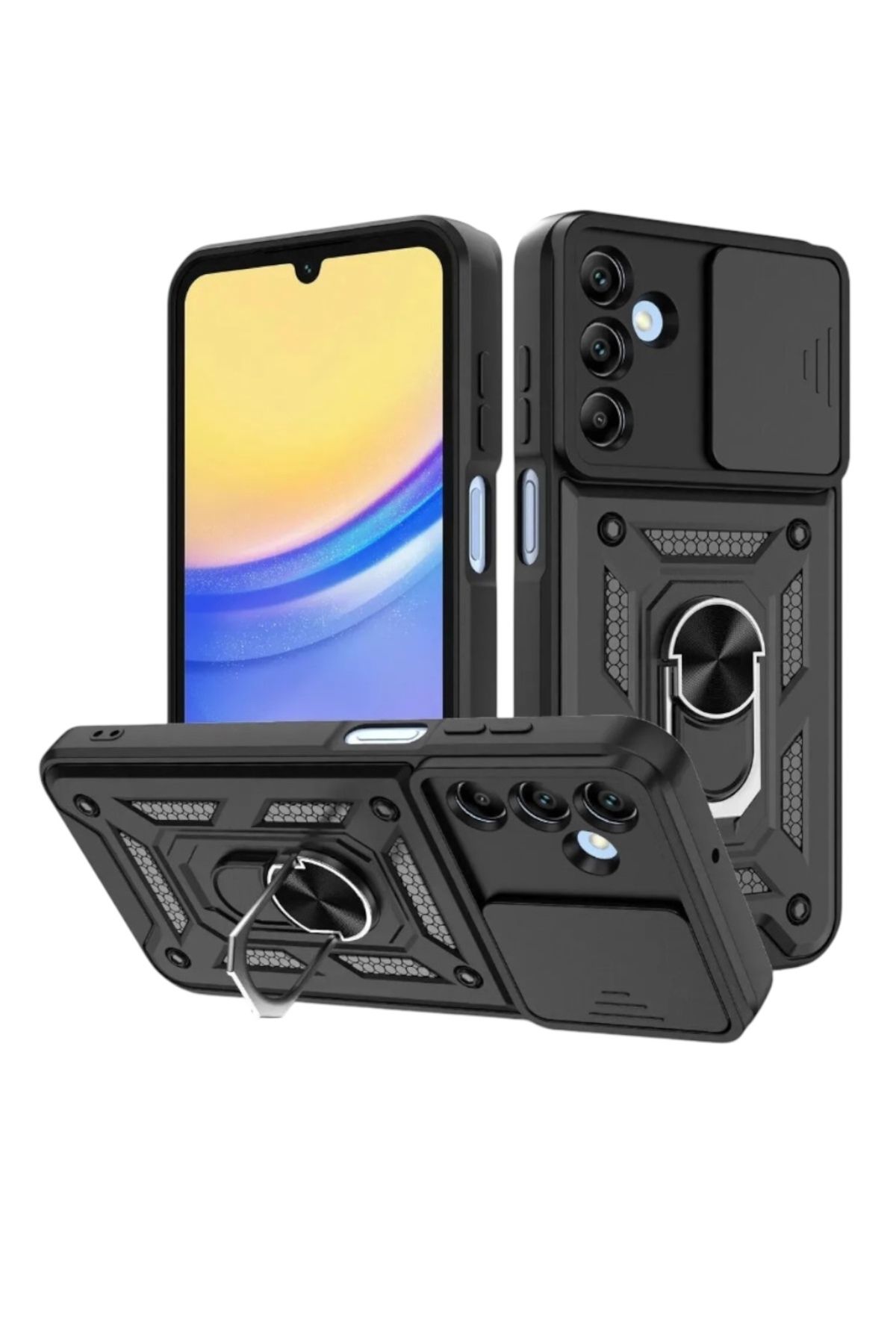 KILIF HOUSE Samsung Galaxy A56 Uyumlu Kamera Korumalı Sürgülü Koruyucu Standlı Armor Tank Kılıf