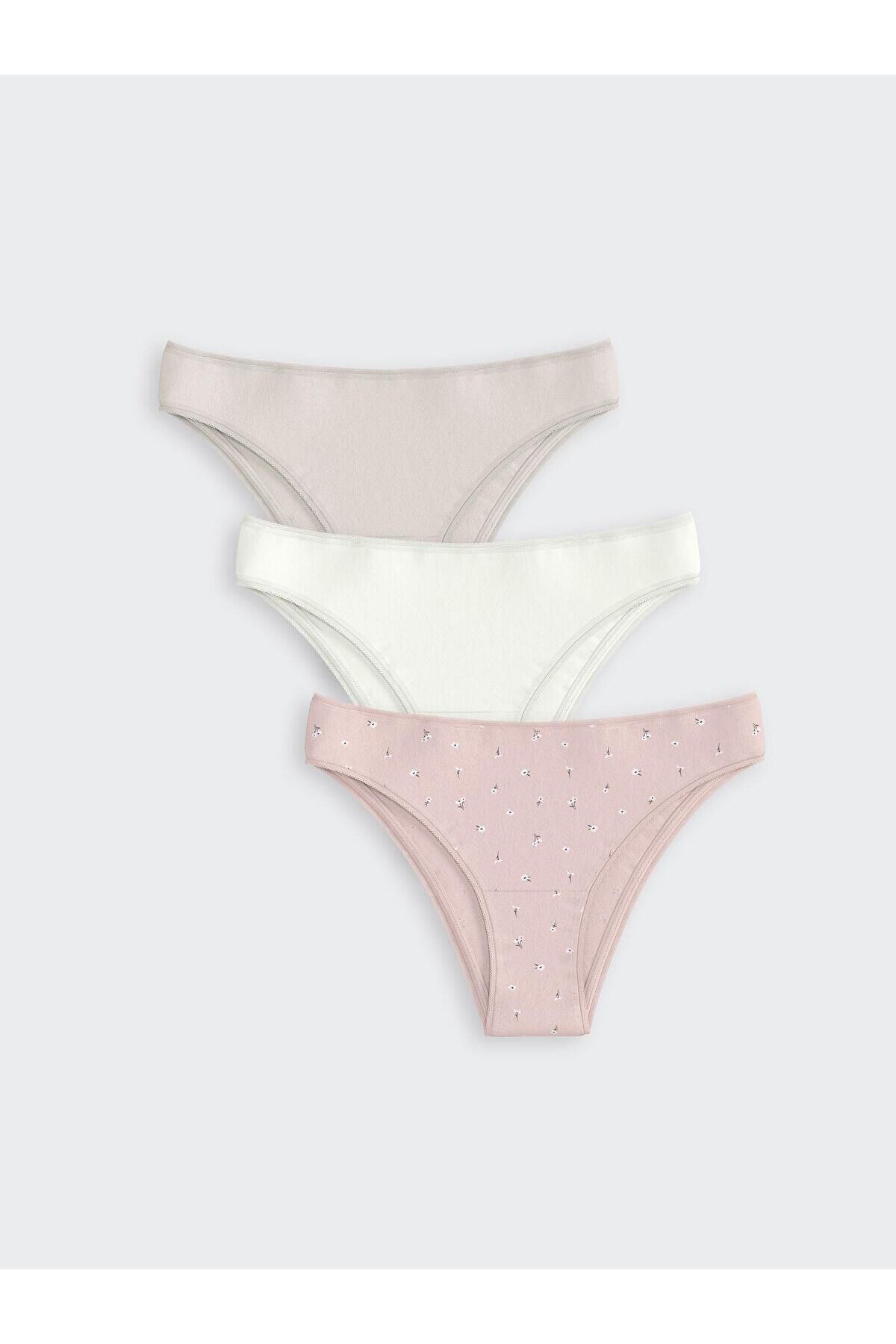 LC Waikiki LCW DREAM Çiçekli Brazilian Külot 3'lü Paket (S5)
