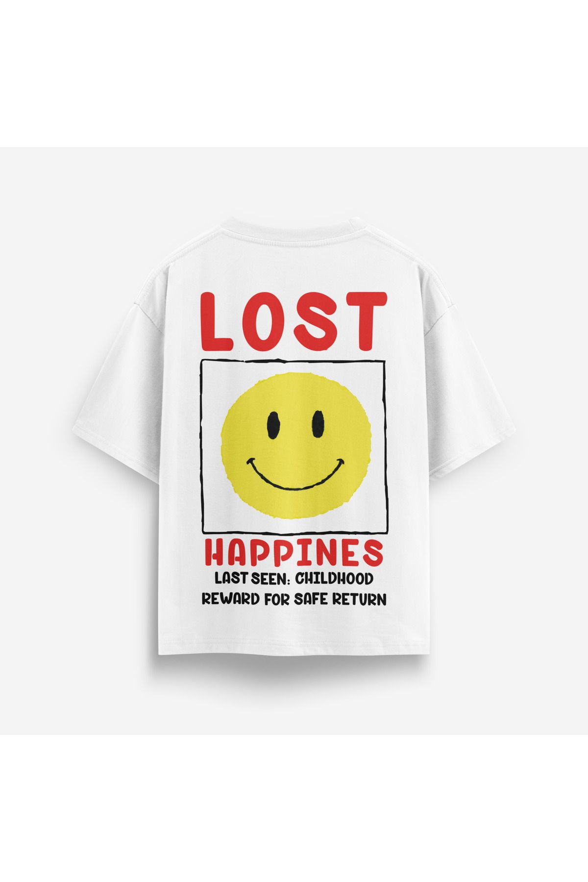 Street301 Unisex Lost Happines Baskılı Oversize T-Shirt