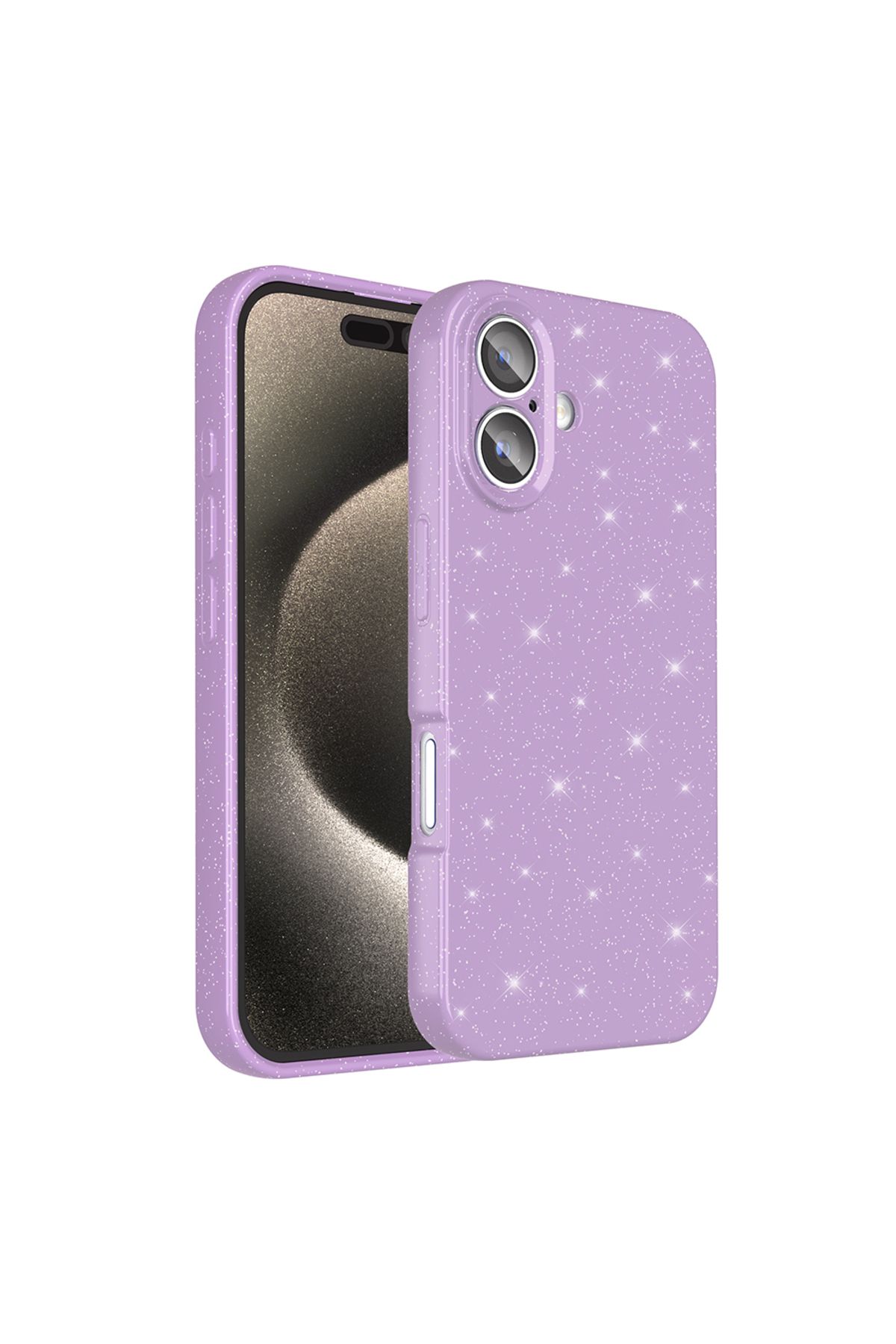 ELSAH iPhone 16 Uyumlu Kılıf Kamera Korumalı, Simli Stars Serisi Kapak