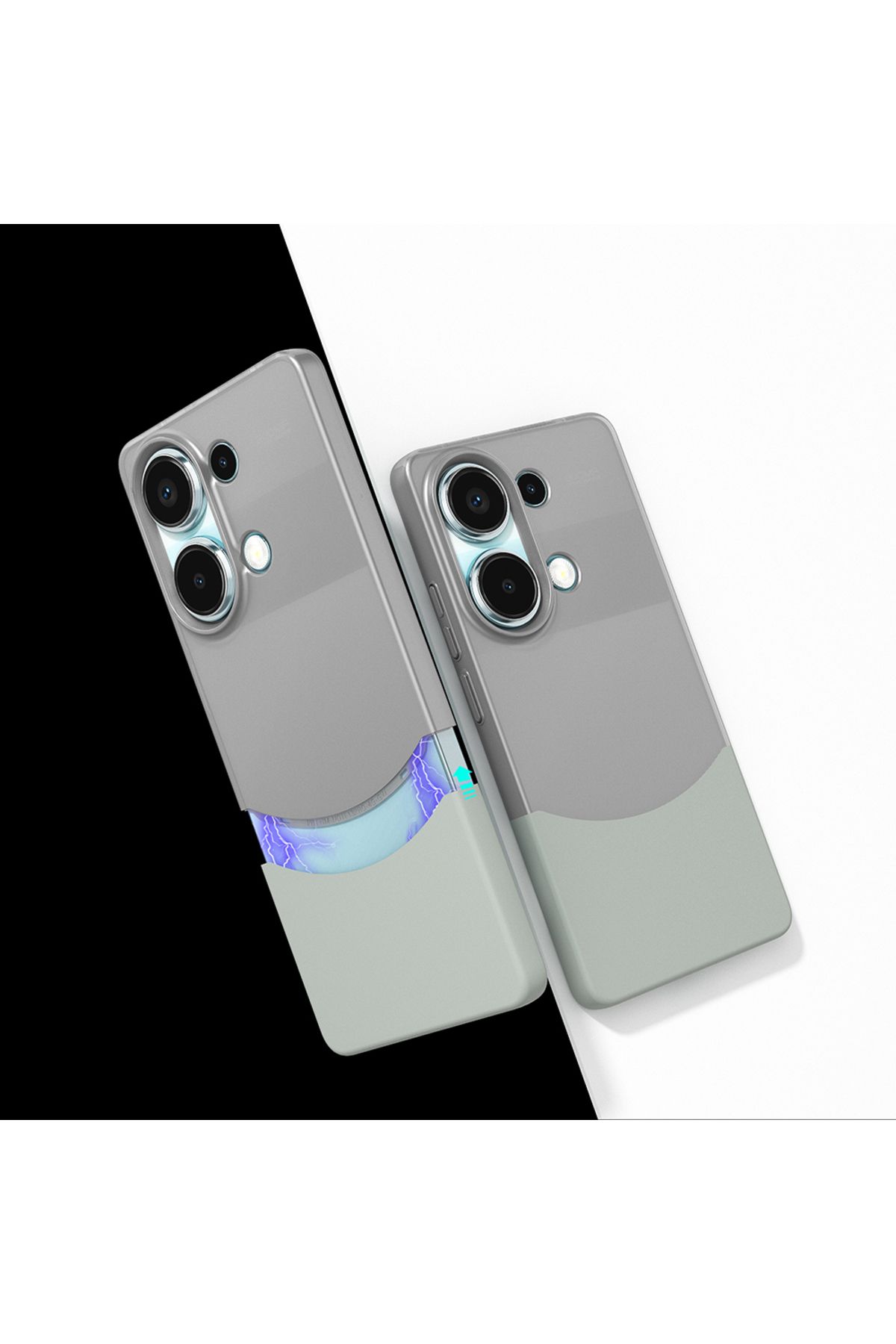 ELSAH Xiaomi Redmi Note 13 Pro 4G Uyumlu Kılıf M-Safe Şarj Özellikli Mıknatıslı, Two Face Kapak