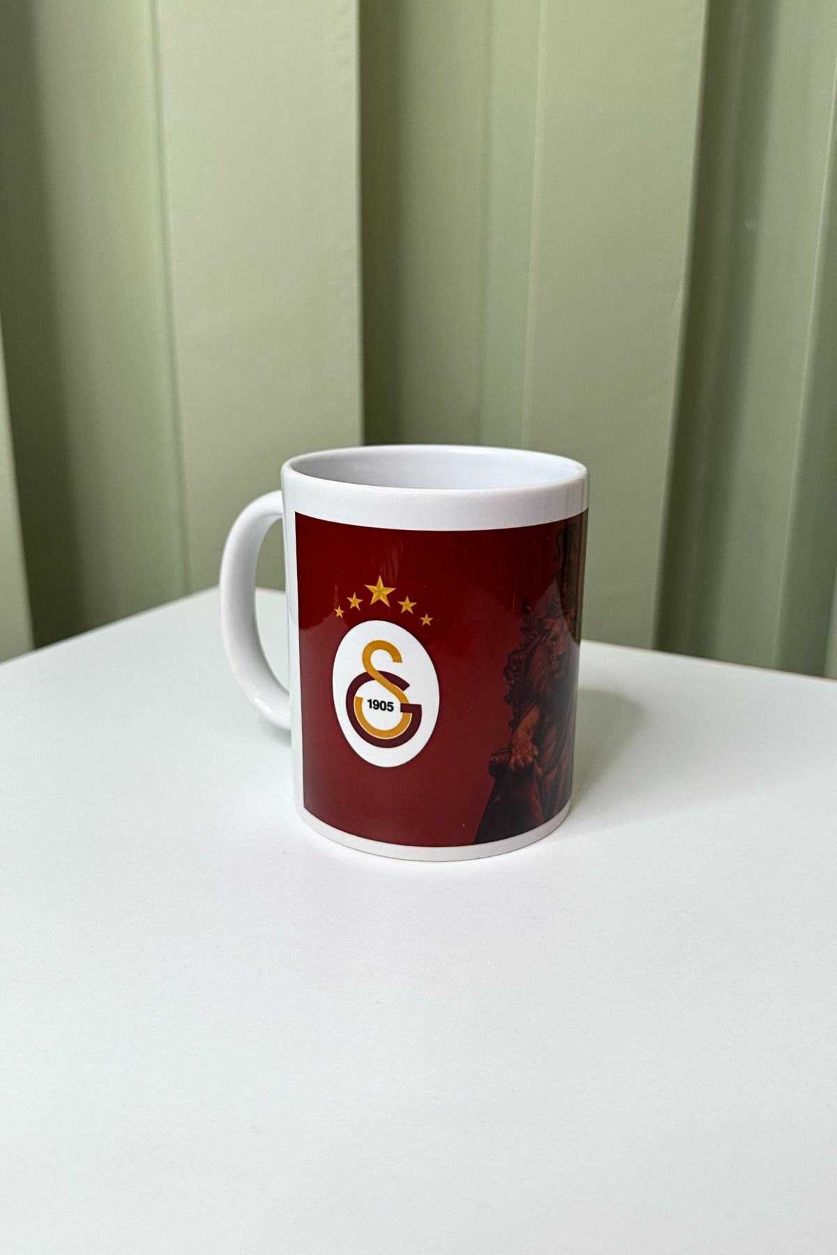 zerhome Sarı Kırmızı Galatasaray Kişiselleştirilebilir Taraftar Beyaz Porselen Kupa Bardak