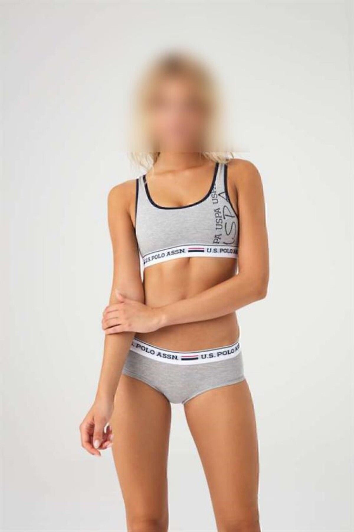 U.S. Polo Assn. U.S. Polo Assn. Kadın Gri Büstiyer Alt&Üst Takım - Gri - TLAYE66C25U5-MG