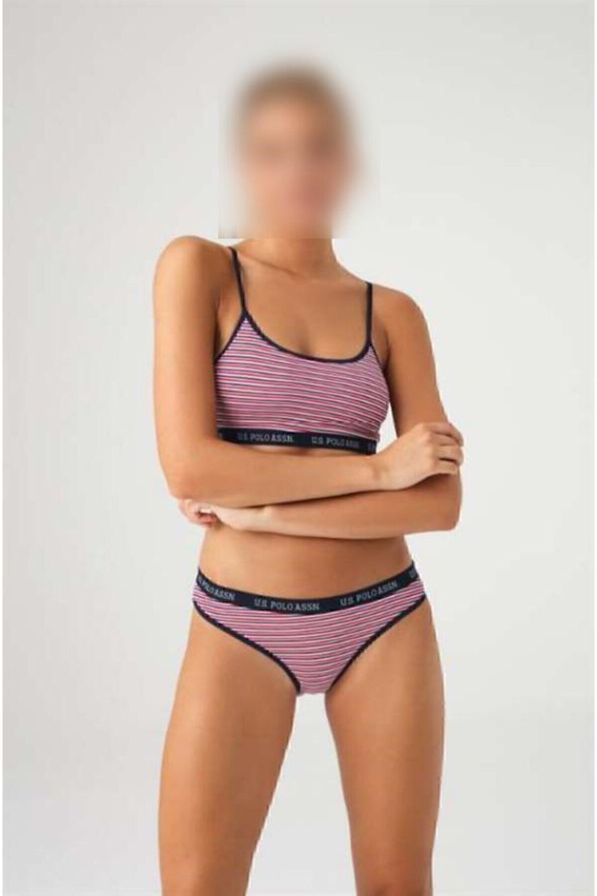 U.S. Polo Assn. U.S. Polo Assn. Kadın Kırmızı-Lacivert Büstiyer&Slip Takım - Lacivert - TLAYE66S25A0I