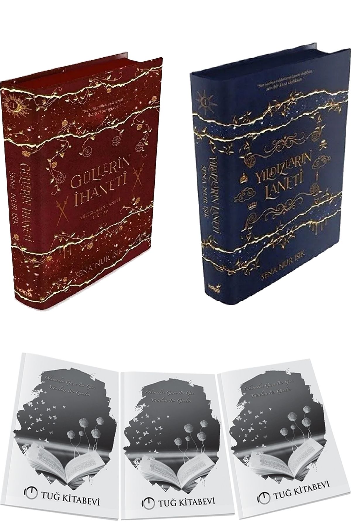 İndigo Kitap Yıldızların Laneti ve Güllerin İhaneti 2 Kitap Set Ciltli Sena Nur Işık + Hediyeli