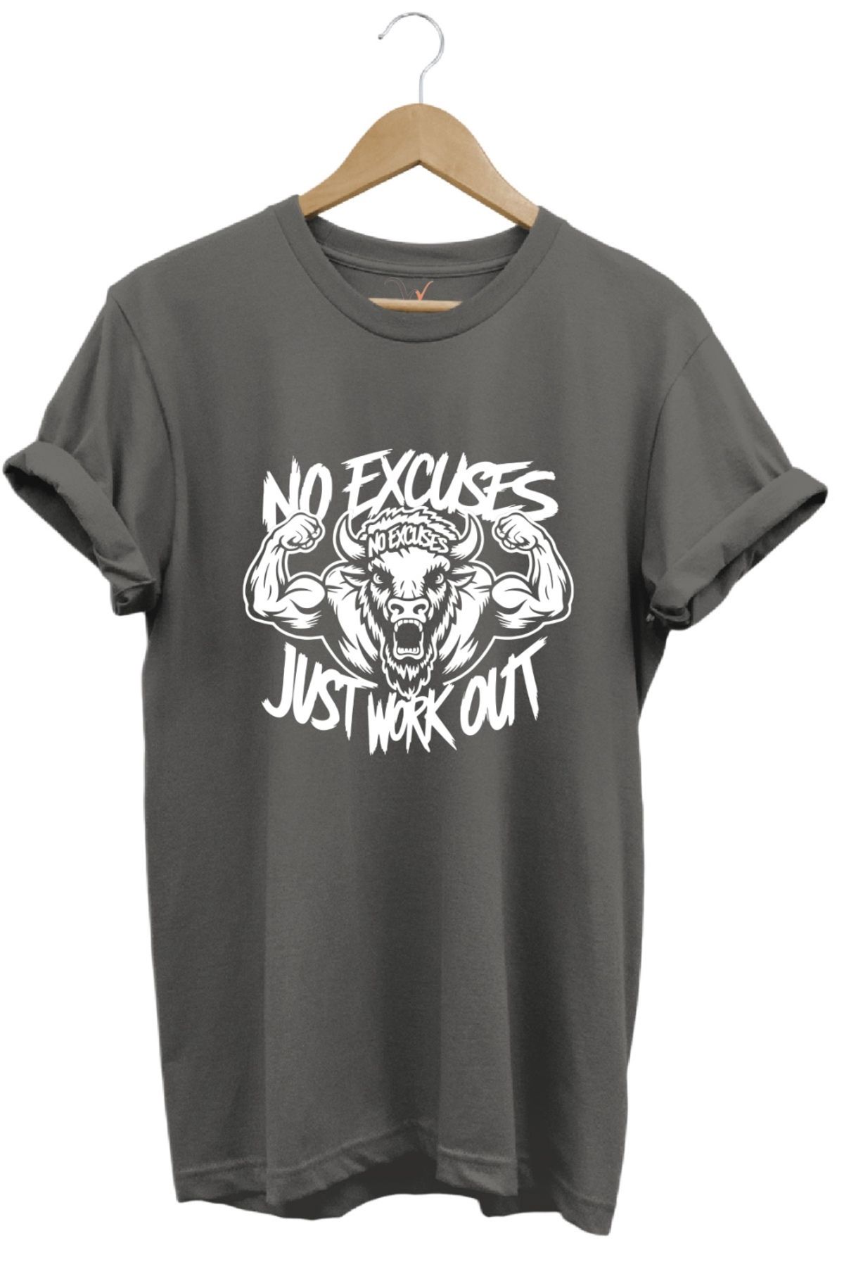 onsrawear MODA Gym Fitness Boğa Baskılı Sporcu %100 Pamuk Regular Fit T-Shirt