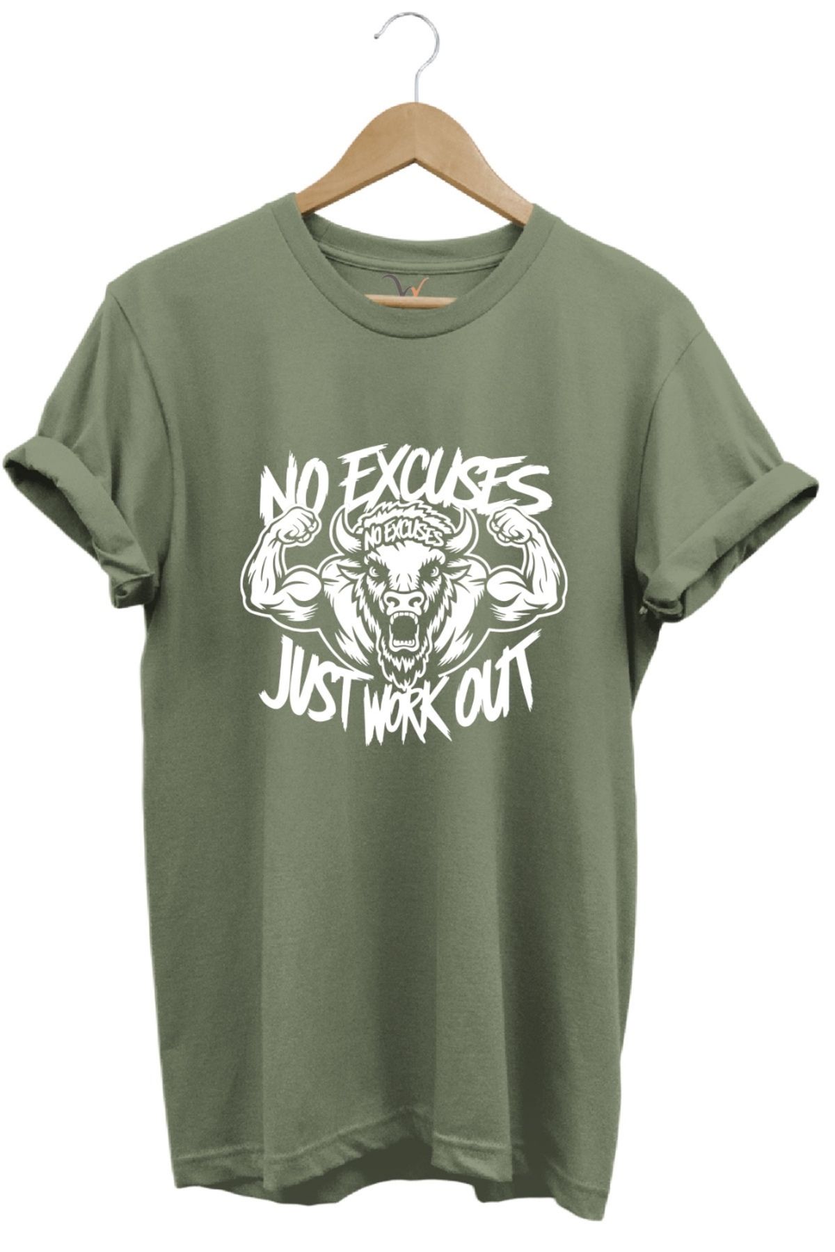 onsrawear MODA Gym Fitness Boğa Baskılı Sporcu %100 Pamuk Regular Fit T-Shirt