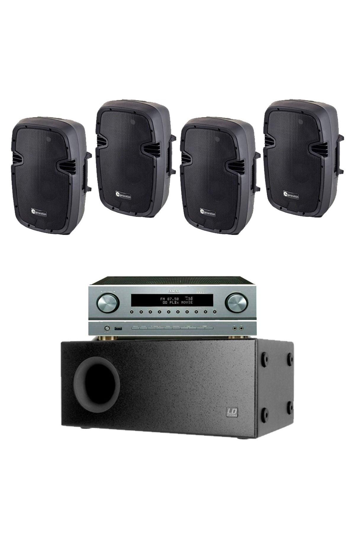 Audiosat Sistem Sonorizare Pub 4.1, Suboofer + 4 Boxe, Bluetooth, Usb, Fm - One Size
