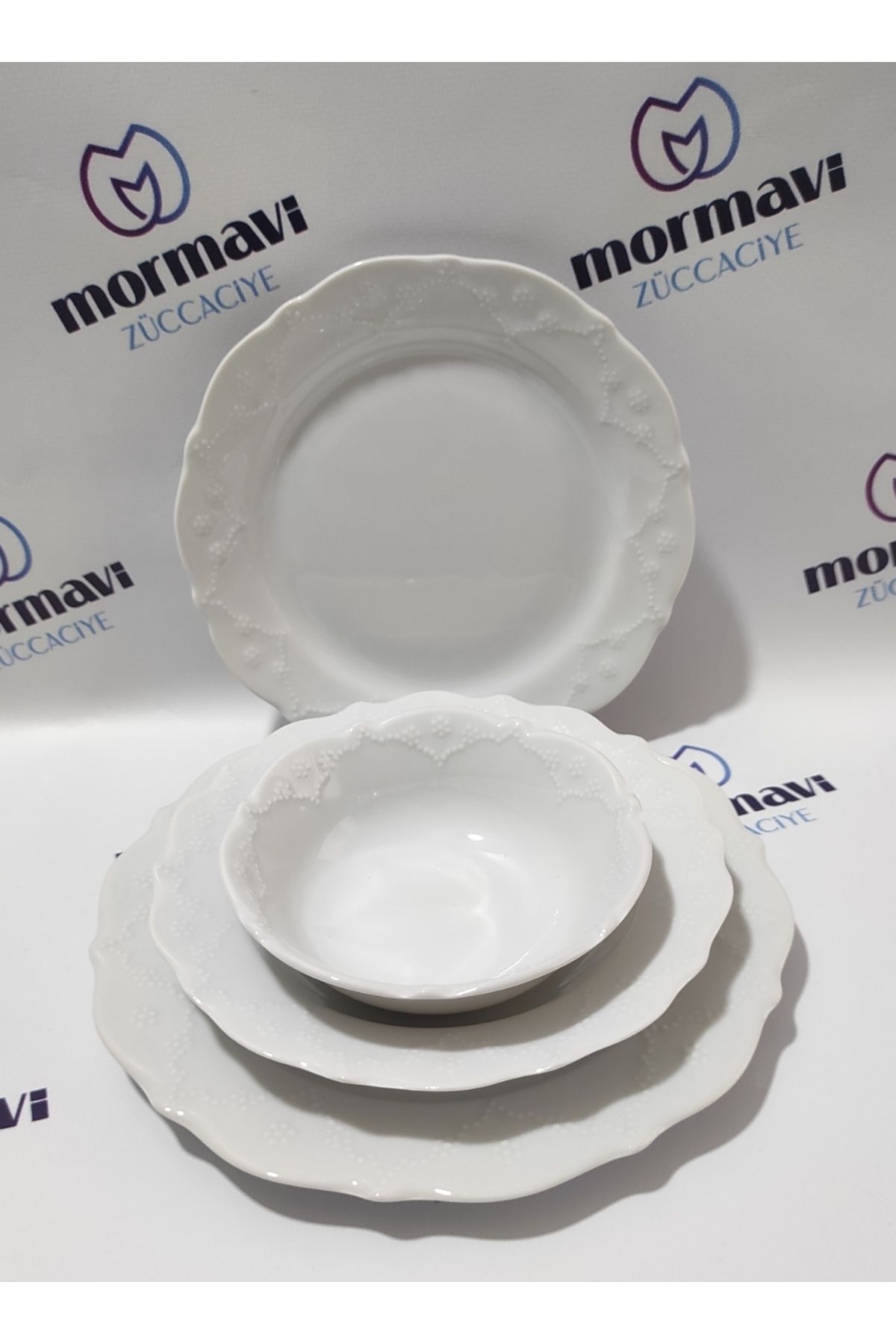 Porland PORSELEN QUEEN 24 PARÇA 6 KİŞİLİK YEMEK TAKIMI ( PASTA TABAĞI BÜYÜK)